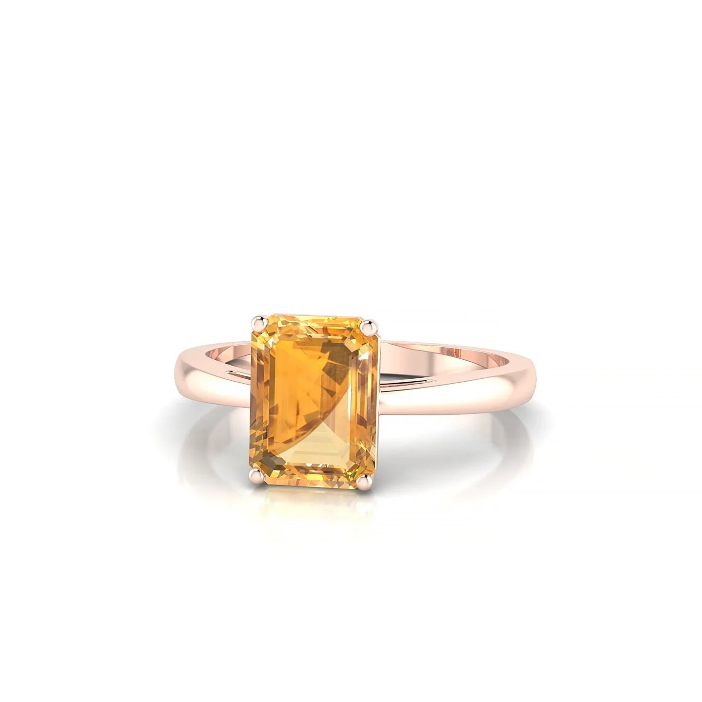 Zenith | 18k Rose Gold 8 x 6 mm Emerald Citrine Ring