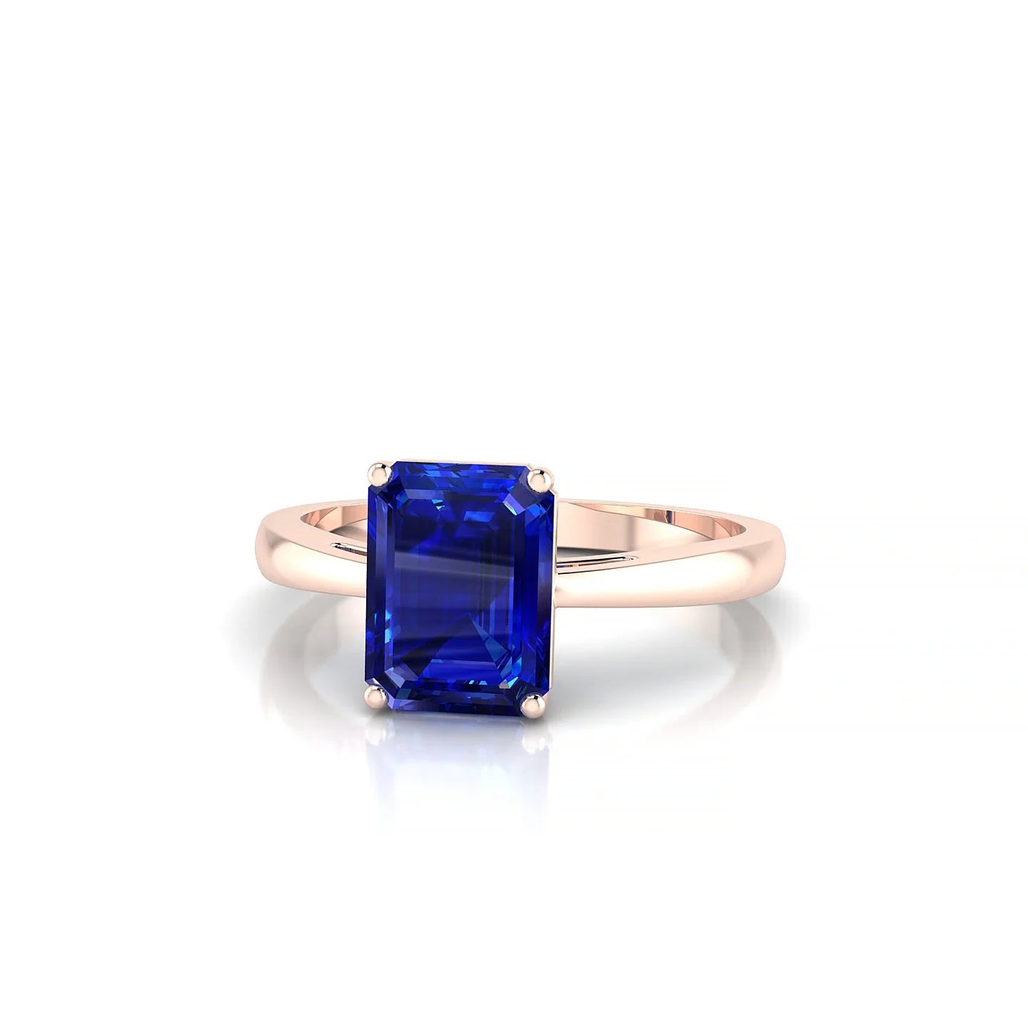 Zenith | 18k Rose Gold 8 x 6 mm Emerald Sapphire Ring