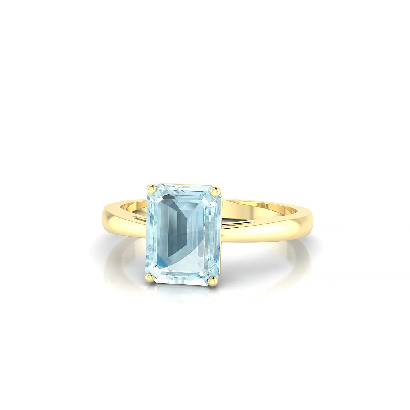 Zenith | 18k Yellow Gold 8 x 6 mm Emerald Aquamarine Ring
