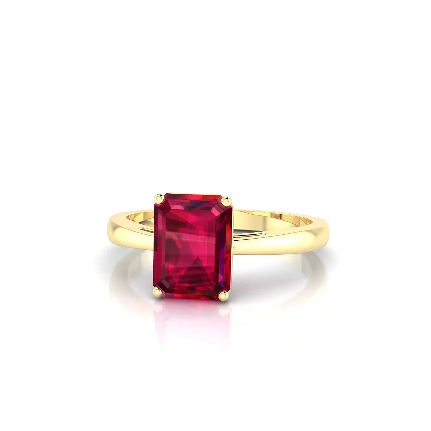 Zenith | 18k Yellow Gold 8 x 6 mm Emerald Ruby Ring