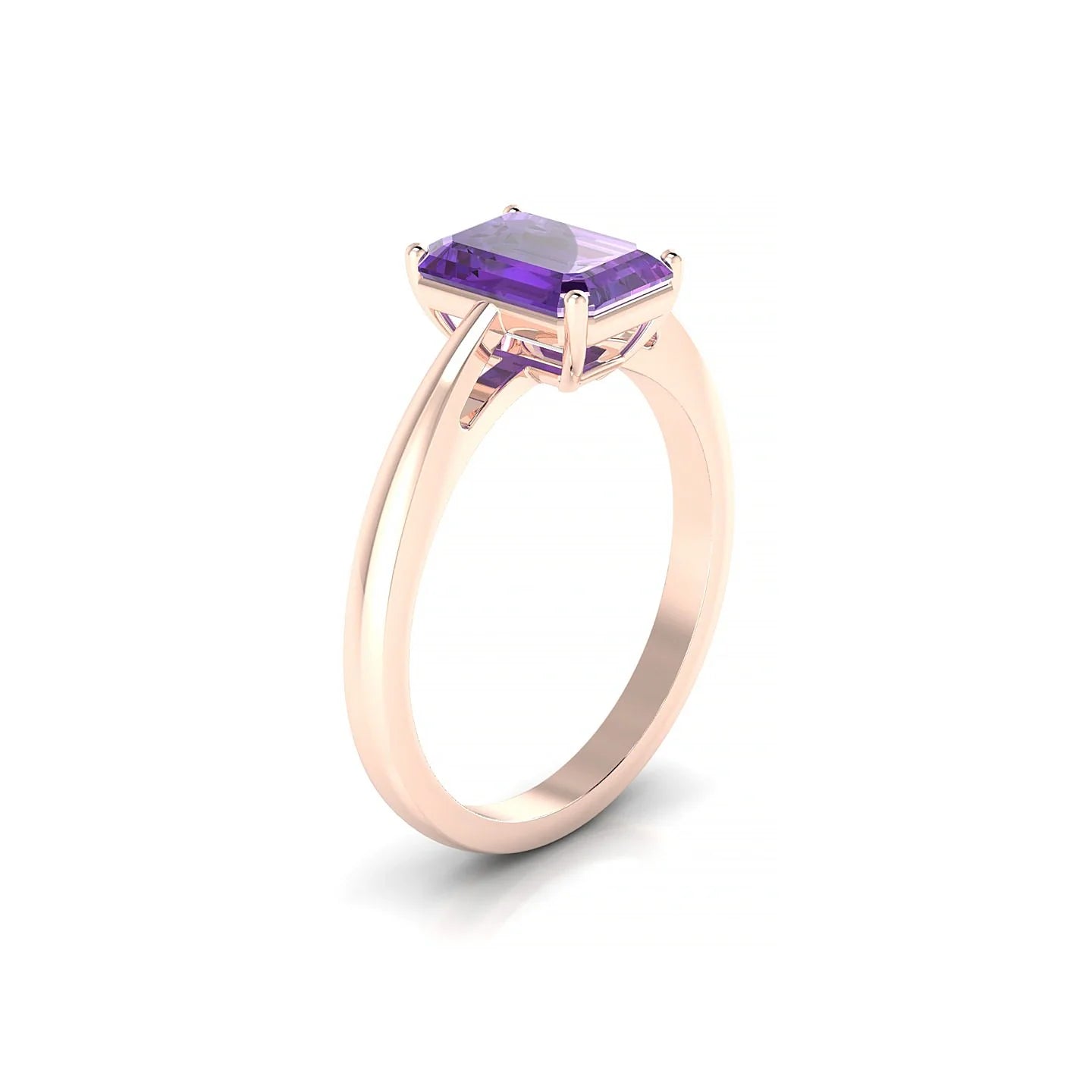 Zenith | 18k Rose Gold 8 x 6 mm Emerald Amethyst Ring