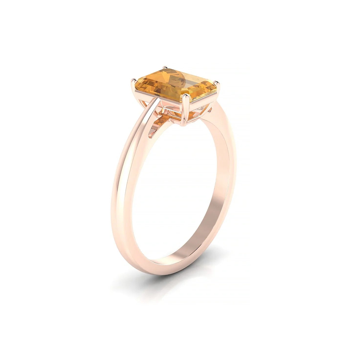 Zenith | 18k Rose Gold 8 x 6 mm Emerald Citrine Ring