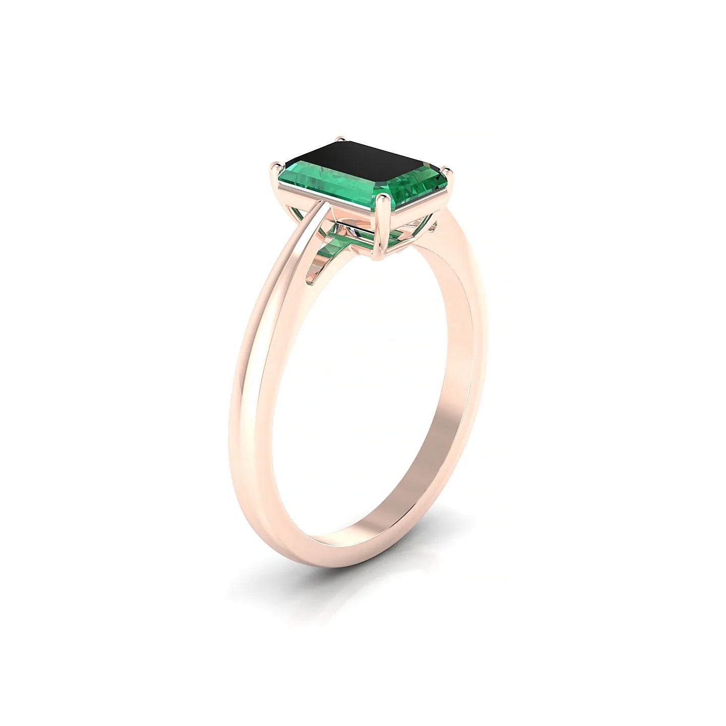 Zenith | 18k Rose Gold 8 x 6 mm Emerald Emerald Ring