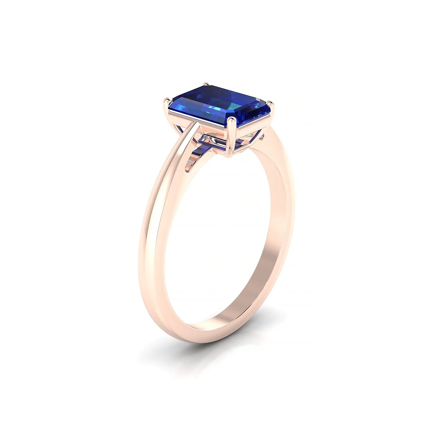 Zenith | 18k Rose Gold 8 x 6 mm Emerald Sapphire Ring