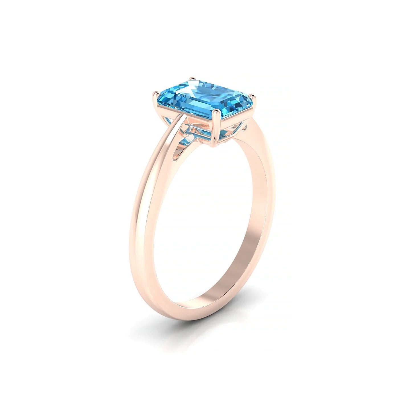 Zenith | 18k Rose Gold 8 x 6 mm Emerald Topaz Ring