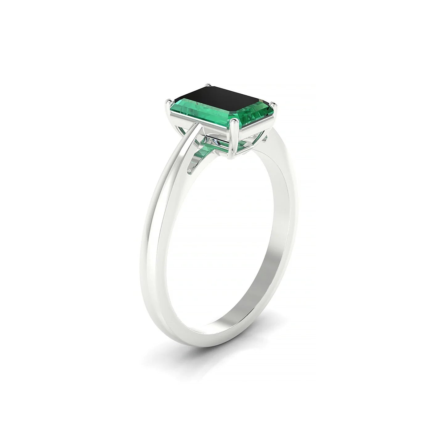 Zenith | 18k White Gold 8 x 6 mm Emerald Emerald Ring