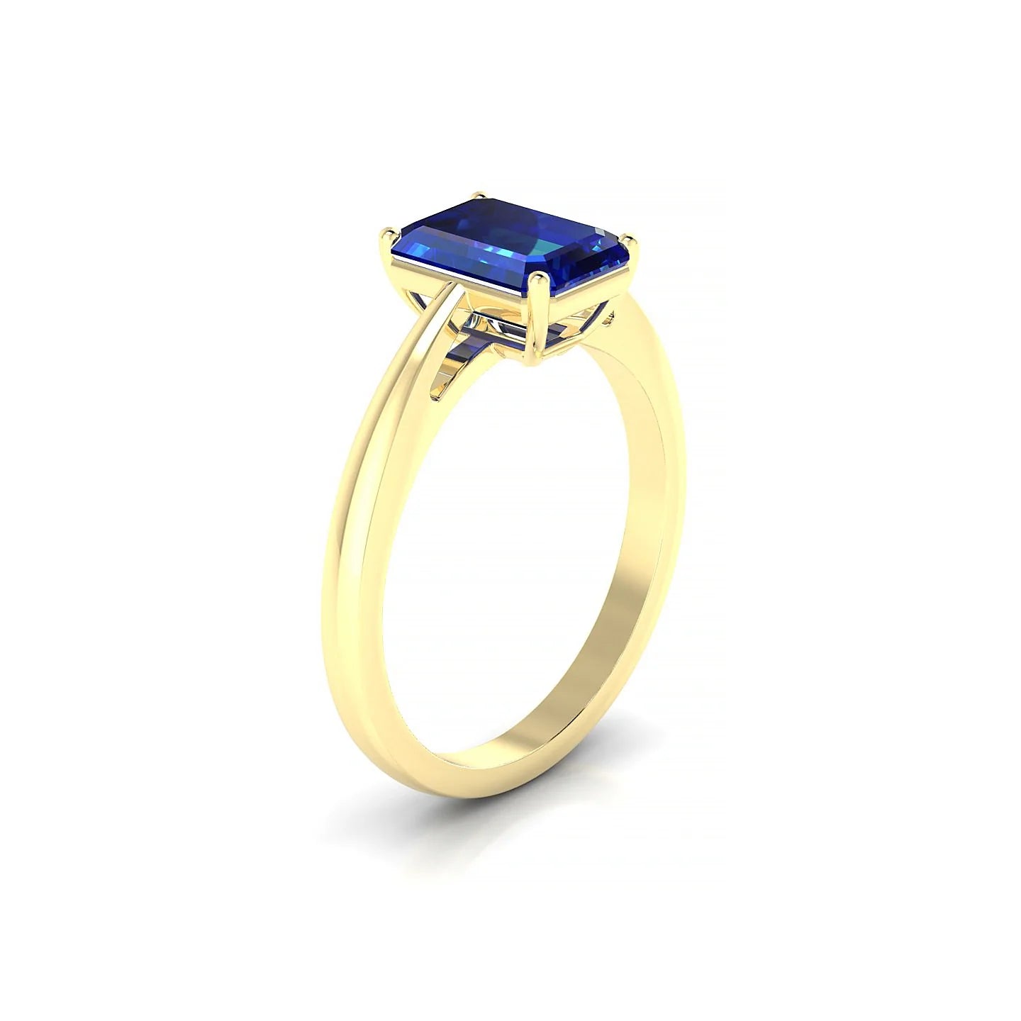 Zenith | 18k Yellow Gold 8 x 6 mm Emerald Sapphire Ring