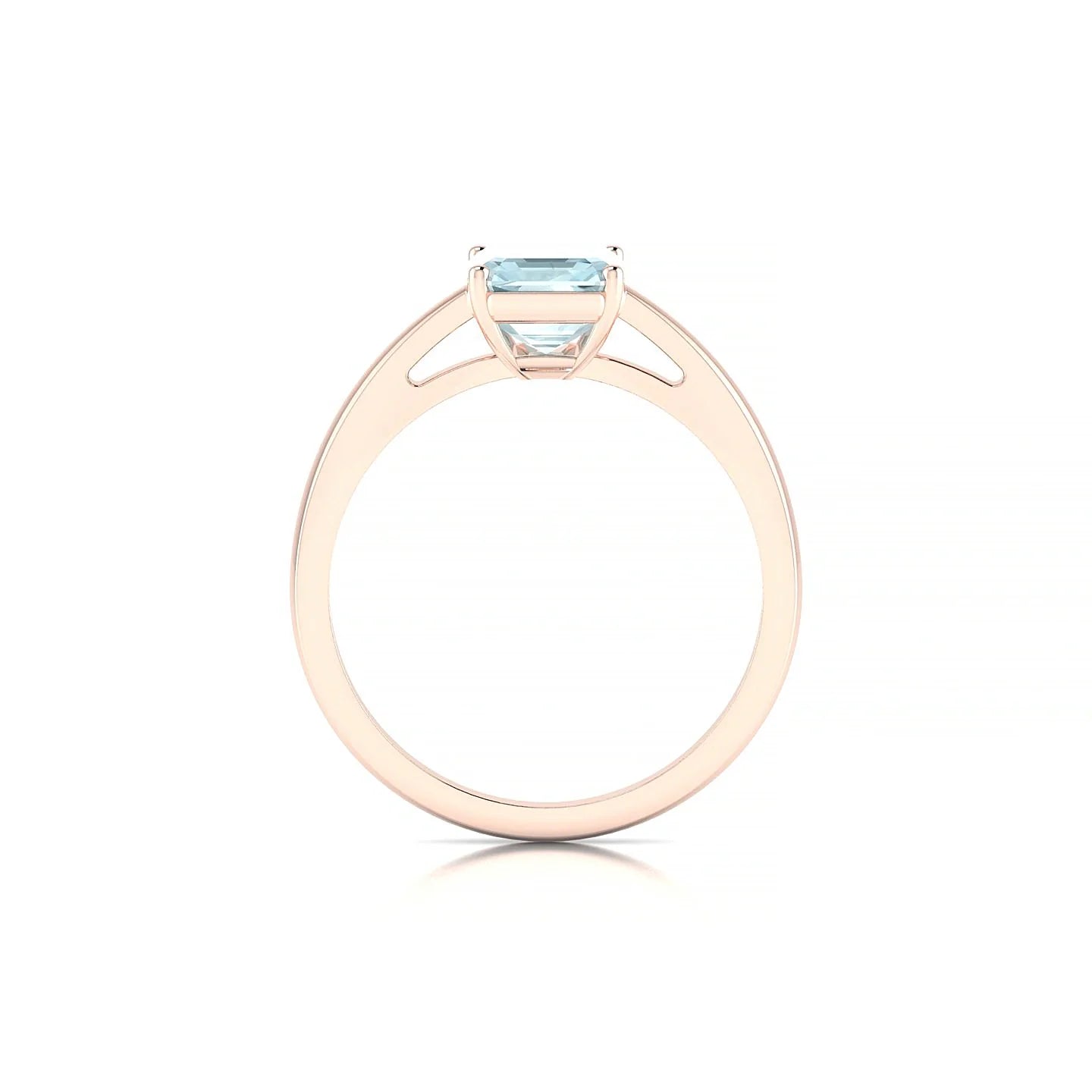 Zenith | 18k Rose Gold 8 x 6 mm Emerald Aquamarine Ring