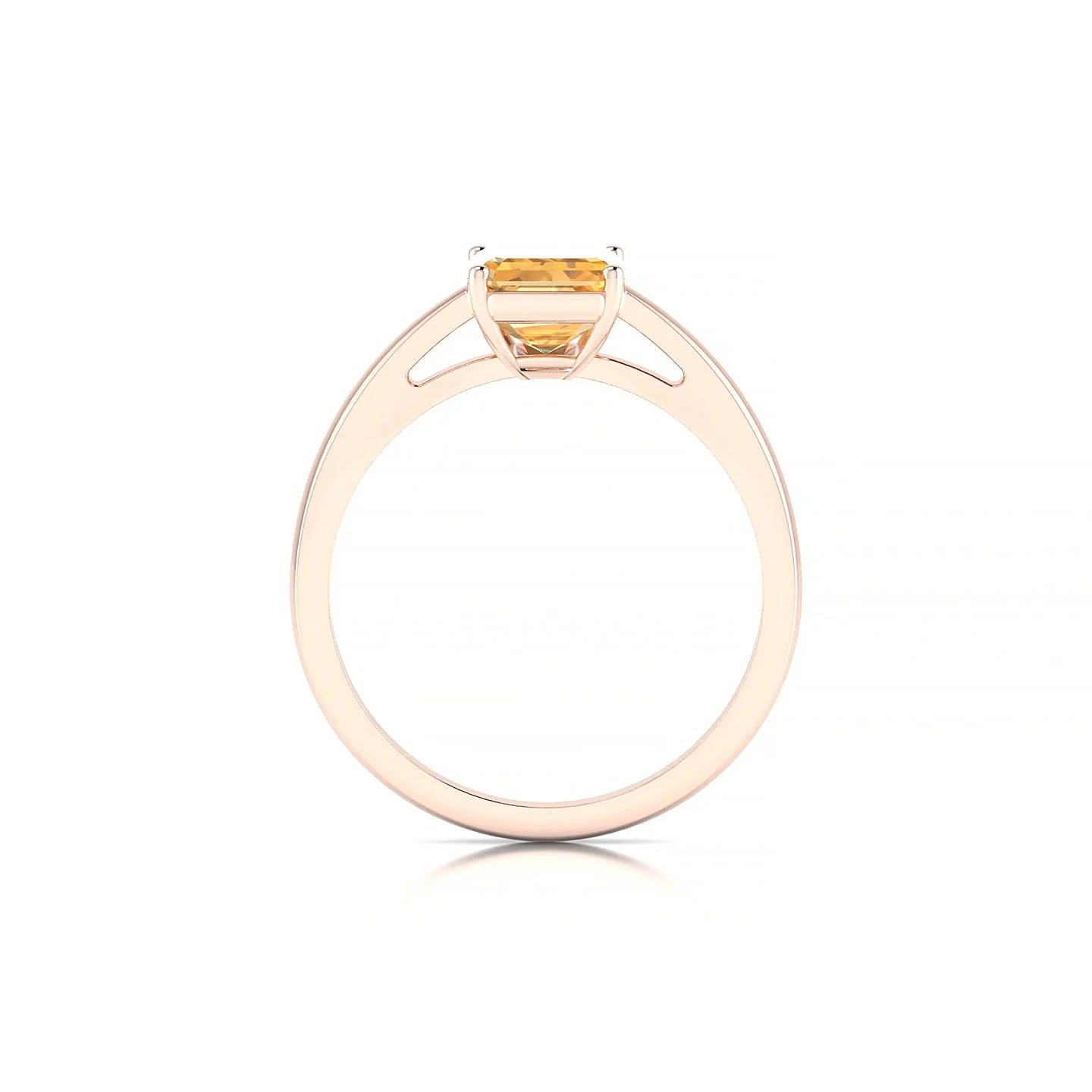 Zenith | 18k Rose Gold 8 x 6 mm Emerald Citrine Ring