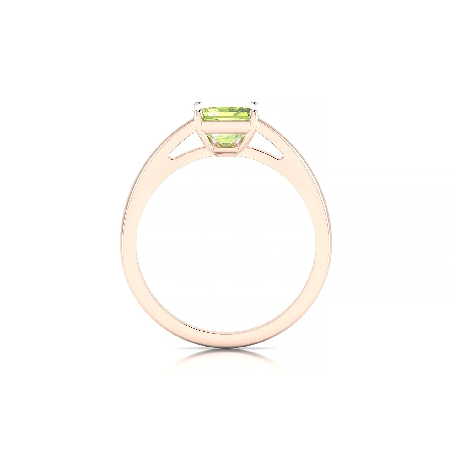 Zenith | 18k Rose Gold 8 x 6 mm Emerald Peridot Ring