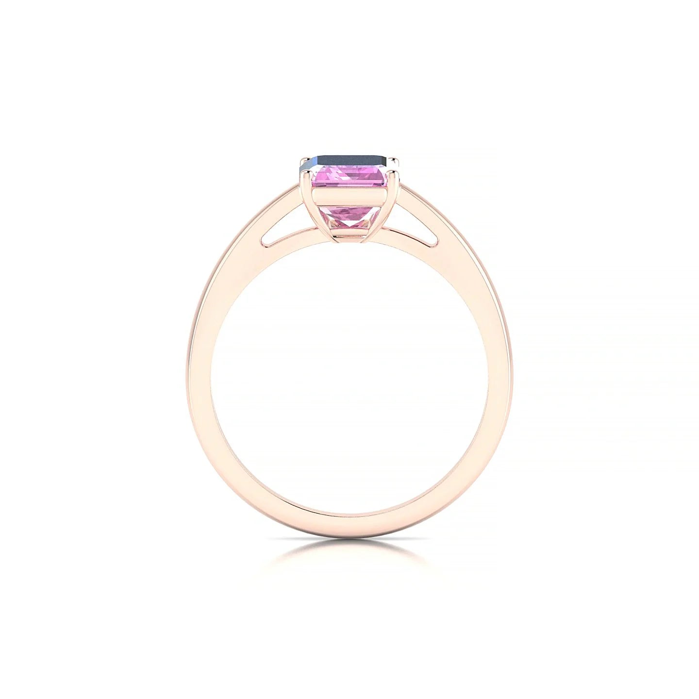 Zenith | 18k Rose Gold 8 x 6 mm Emerald Pink Sapphire Ring