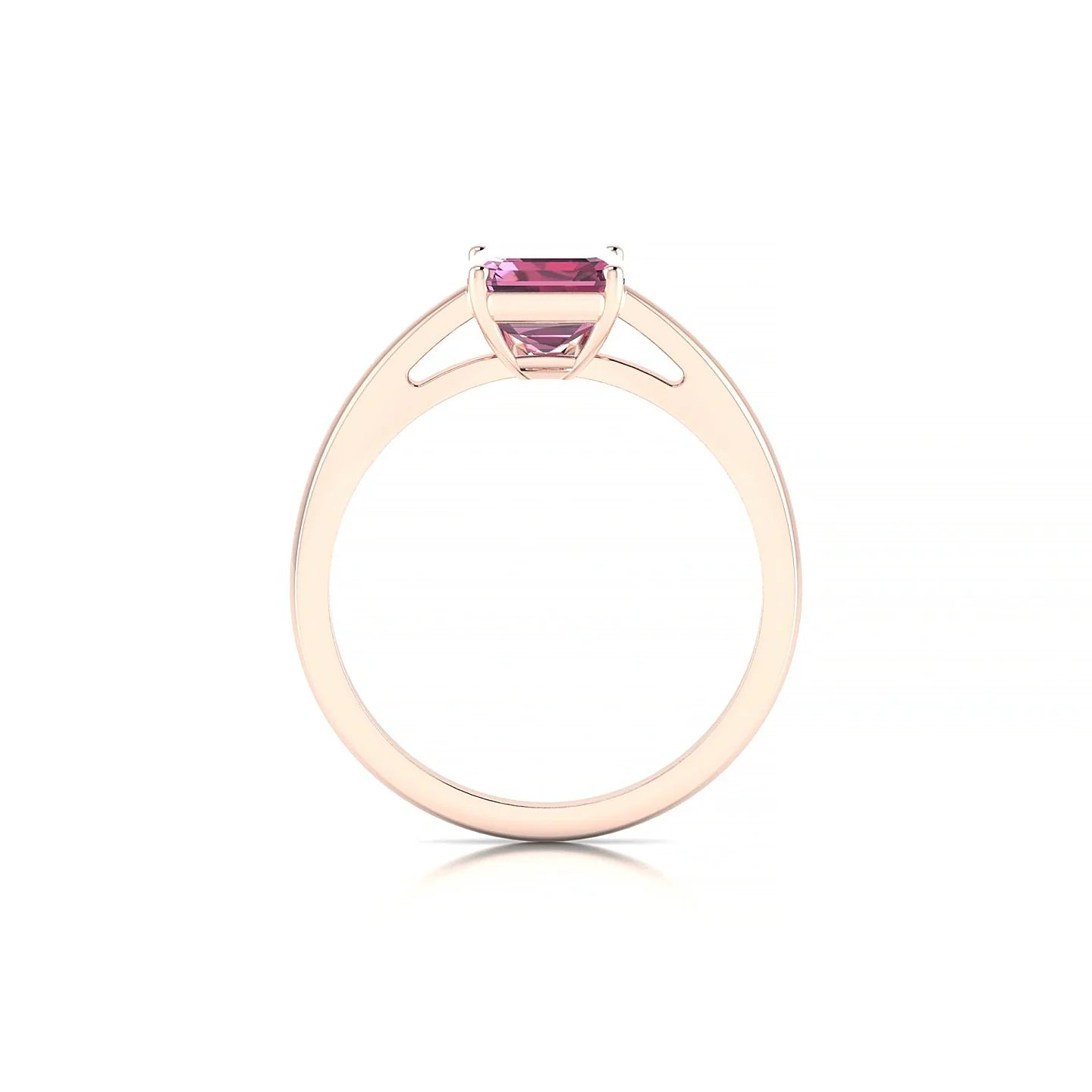 Zenith | 18k Rose Gold 8 x 6 mm Emerald Rhodolite Ring