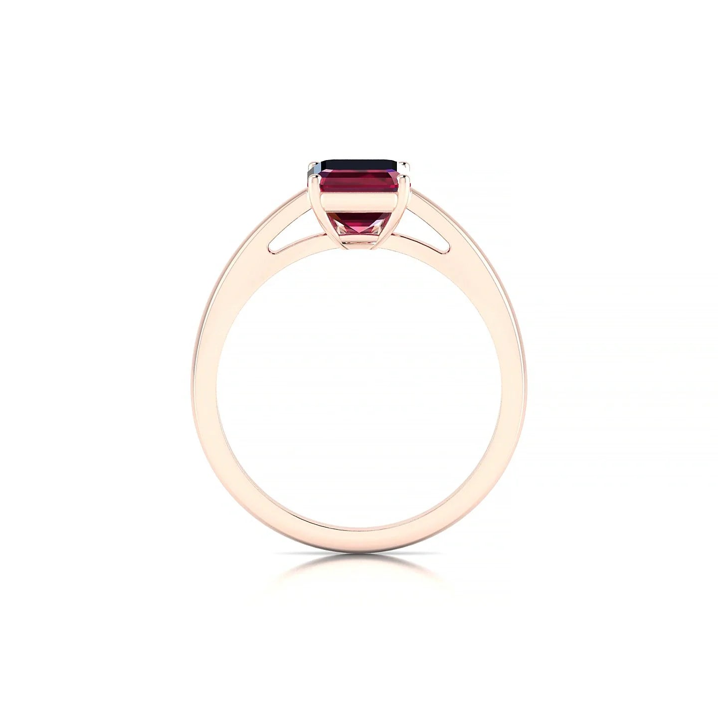 Zenith | 18k Rose Gold 8 x 6 mm Emerald Ruby Ring