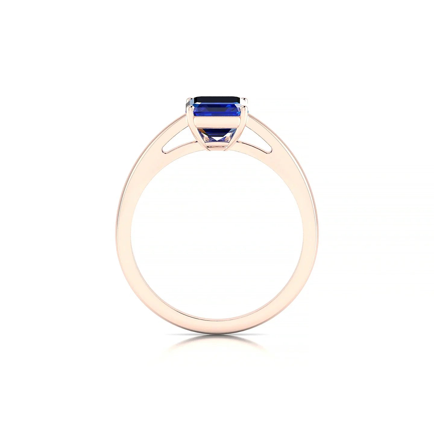 Zenith | 18k Rose Gold 8 x 6 mm Emerald Sapphire Ring