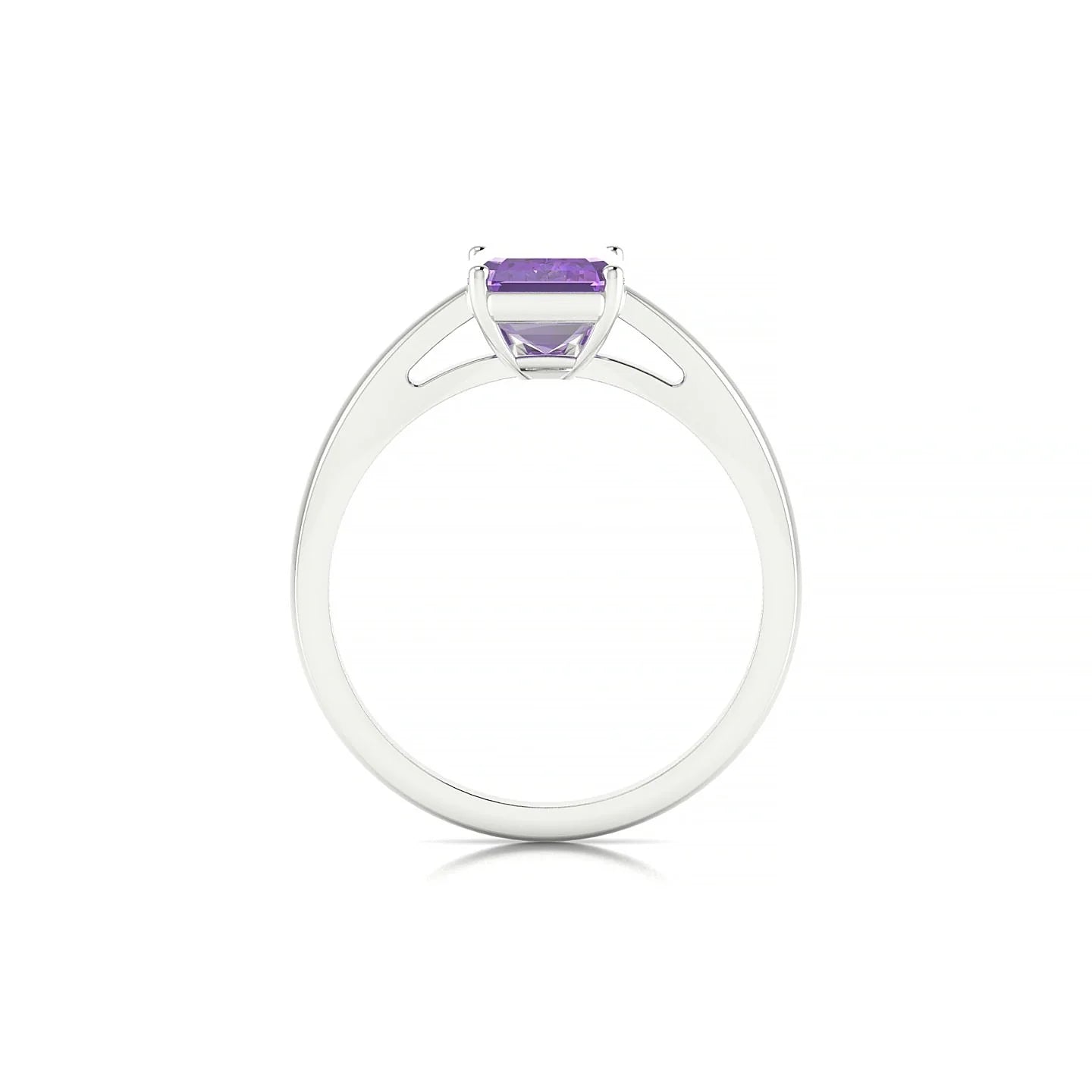 Zenith | 18k White Gold 8 x 6 mm Emerald Amethyst Ring