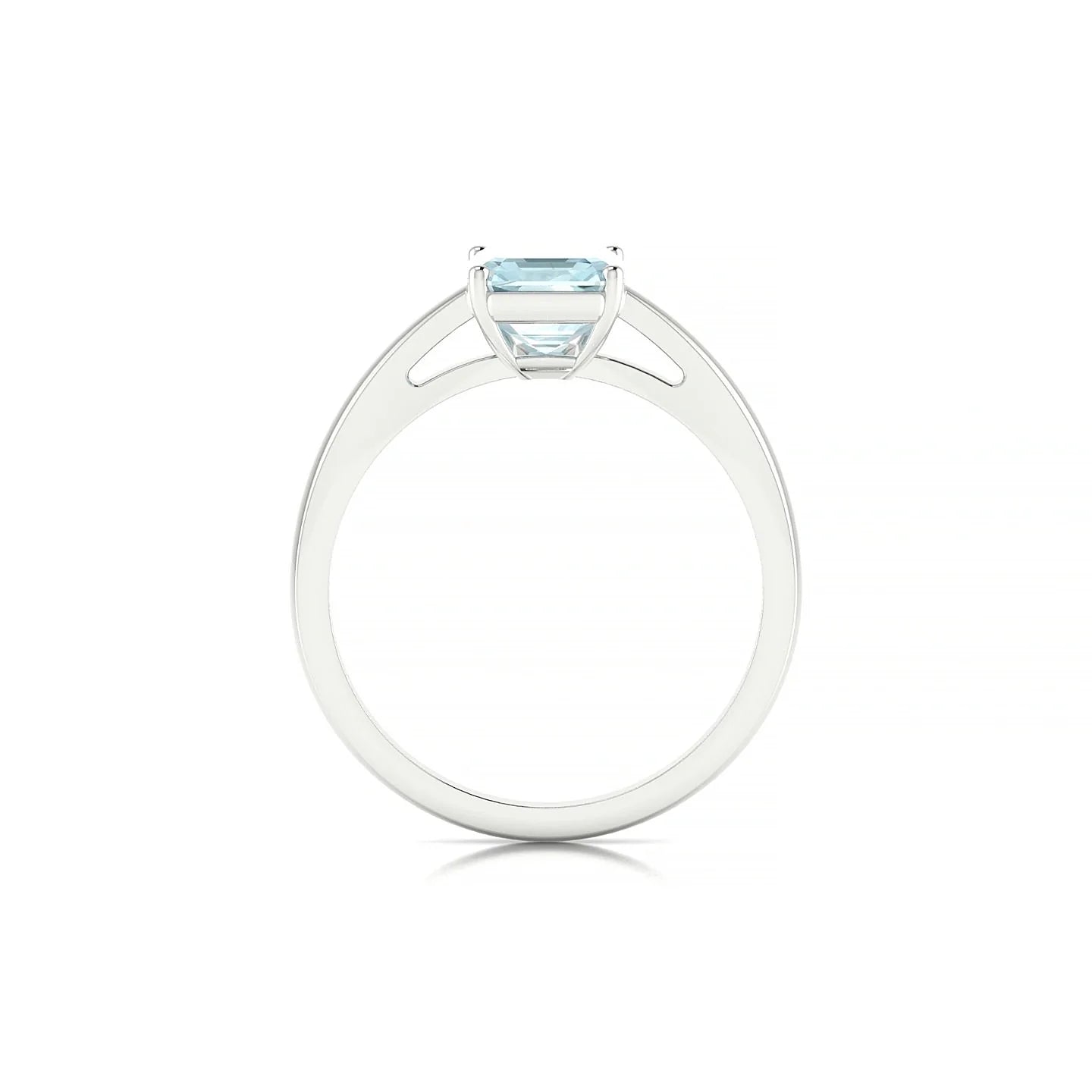 Zenith | 18k White Gold 8 x 6 mm Emerald Aquamarine Ring