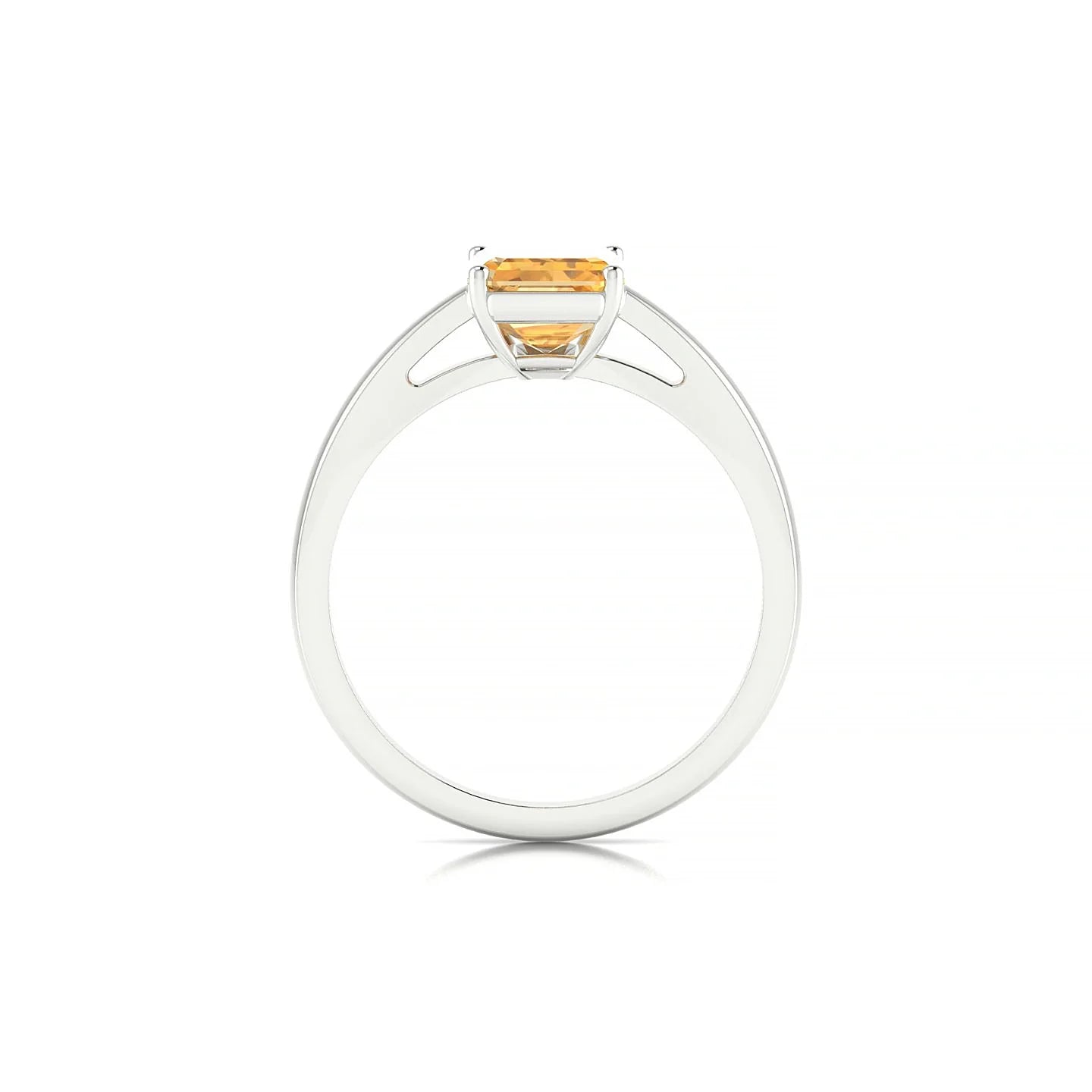 Zenith | 18k White Gold 8 x 6 mm Emerald Citrine Ring