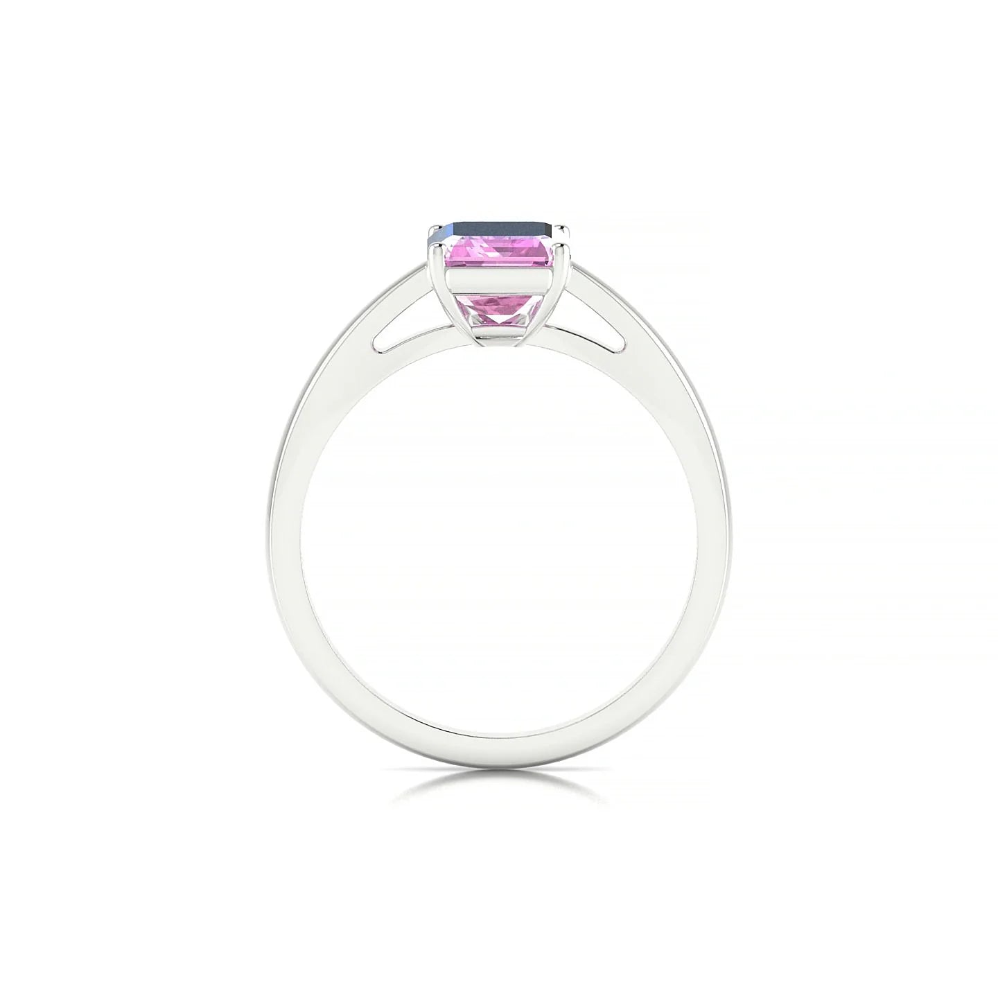 Zenith | 18k White Gold 8 x 6 mm Emerald Pink Sapphire Ring