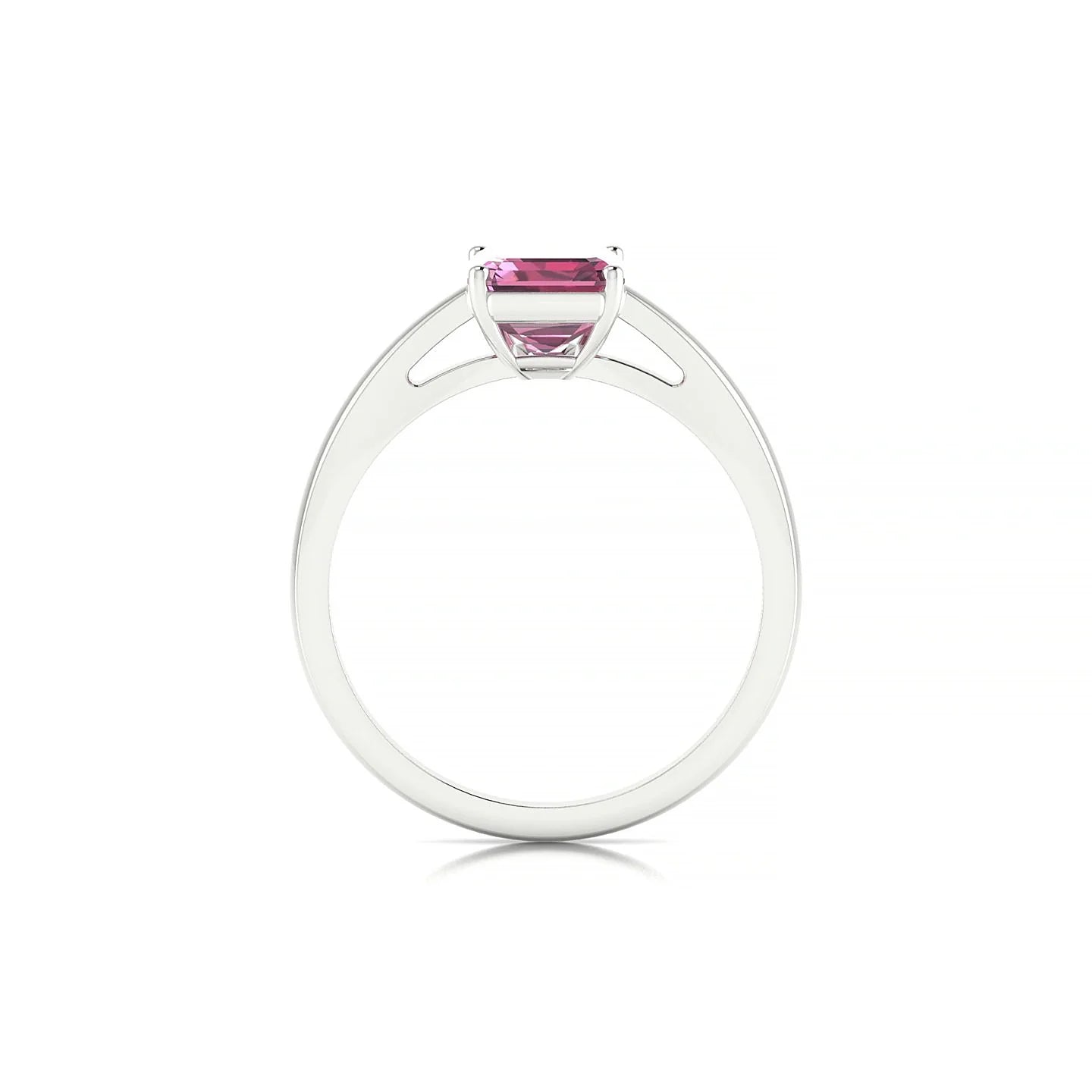 Zenith | 18k White Gold 8 x 6 mm Emerald Rhodolite Ring