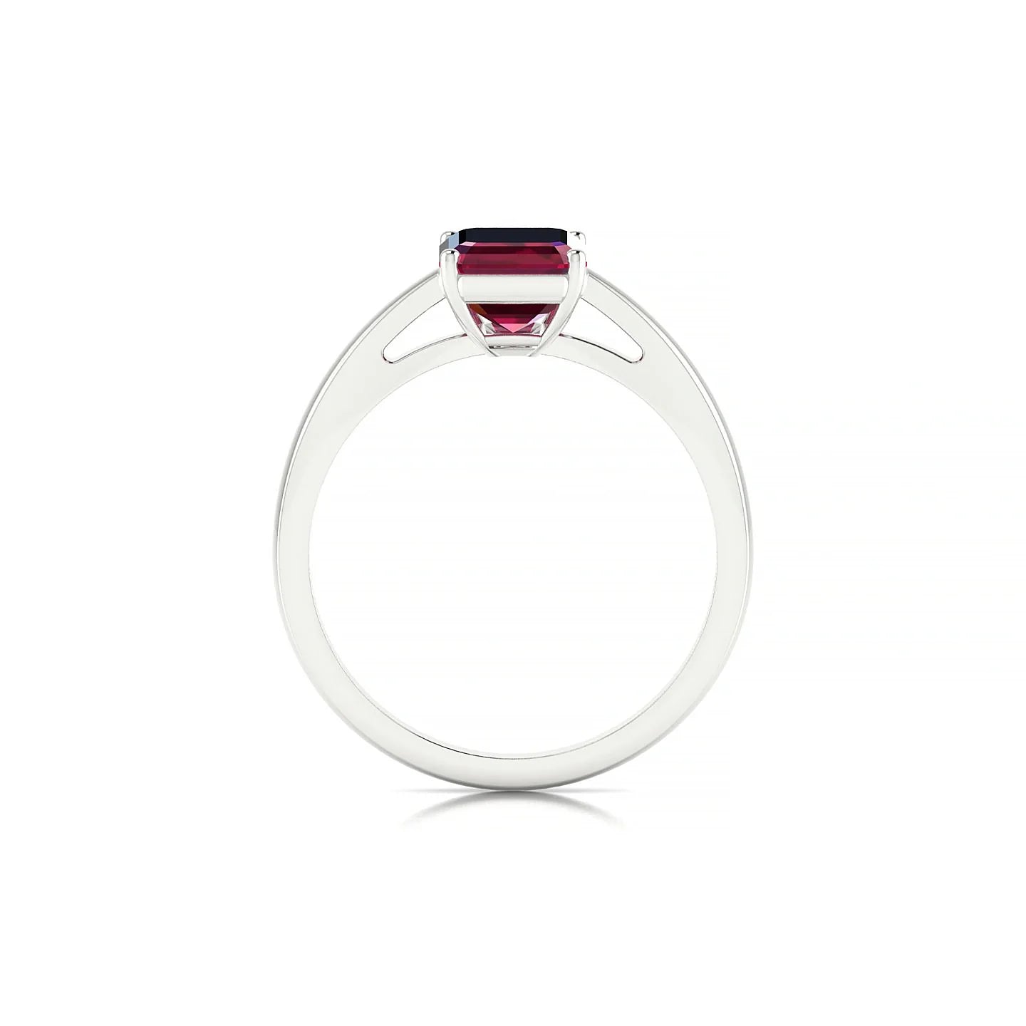 Zenith | 18k White Gold 8 x 6 mm Emerald Ruby Ring