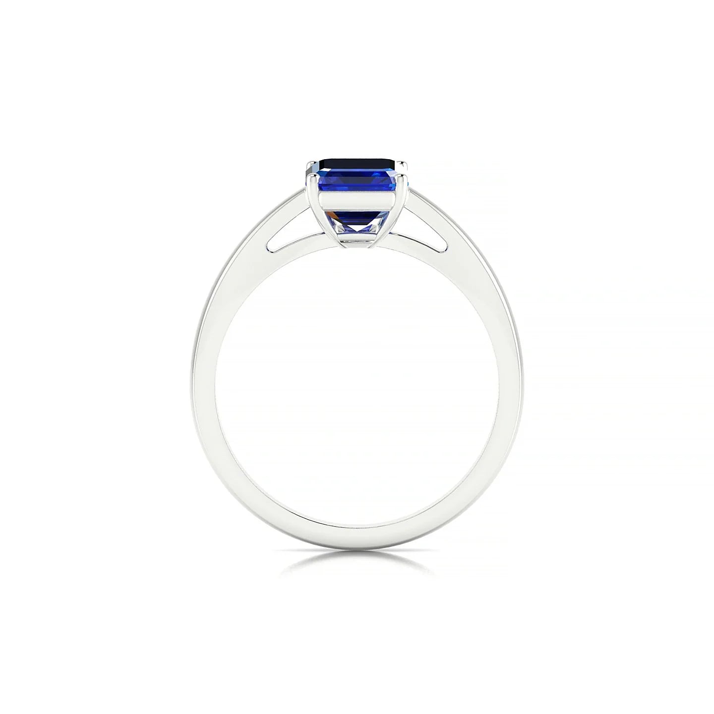 Zenith | 18k White Gold 8 x 6 mm Emerald Sapphire Ring