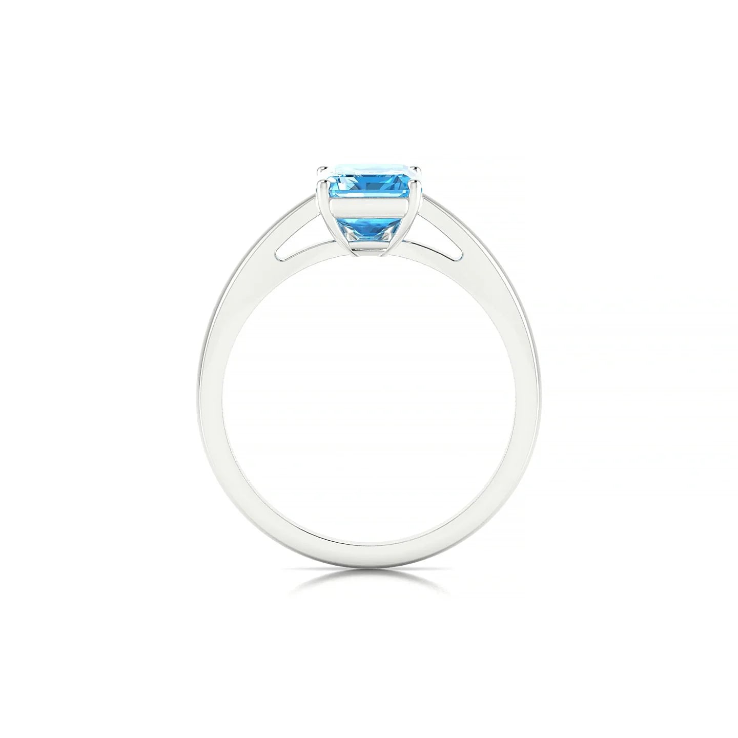 Zenith | 18k White Gold 8 x 6 mm Emerald Topaz Ring