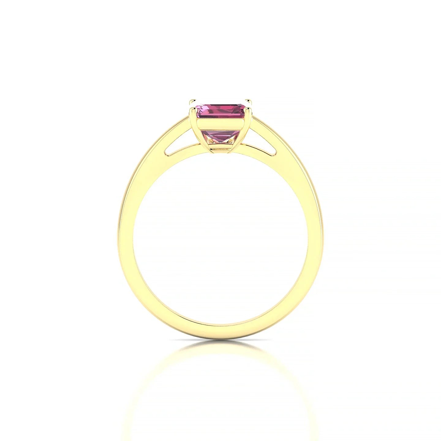 Zenith | 18k Yellow Gold 8 x 6 mm Emerald Rhodolite Ring