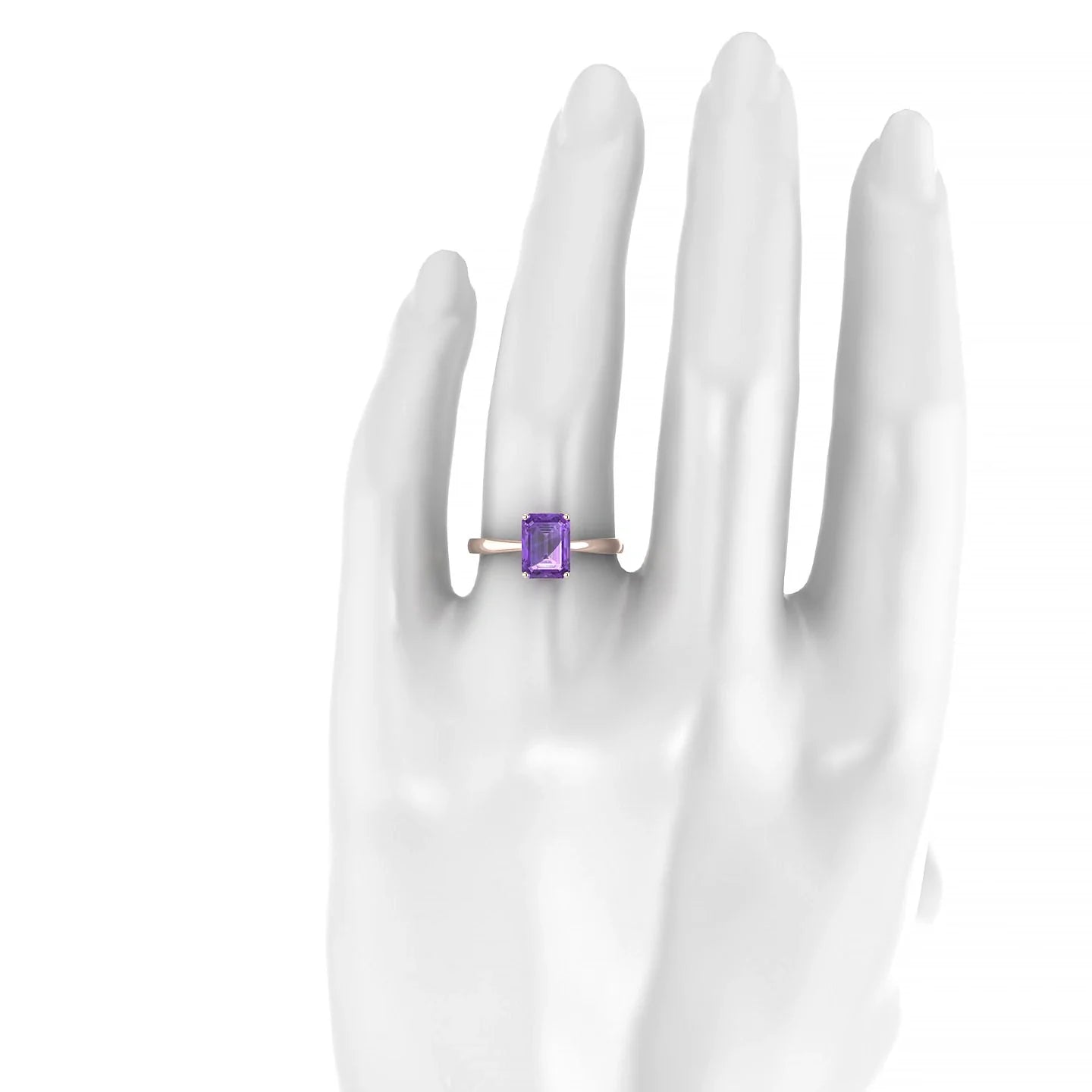Zenith | 18k Rose Gold 8 x 6 mm Emerald Amethyst Ring