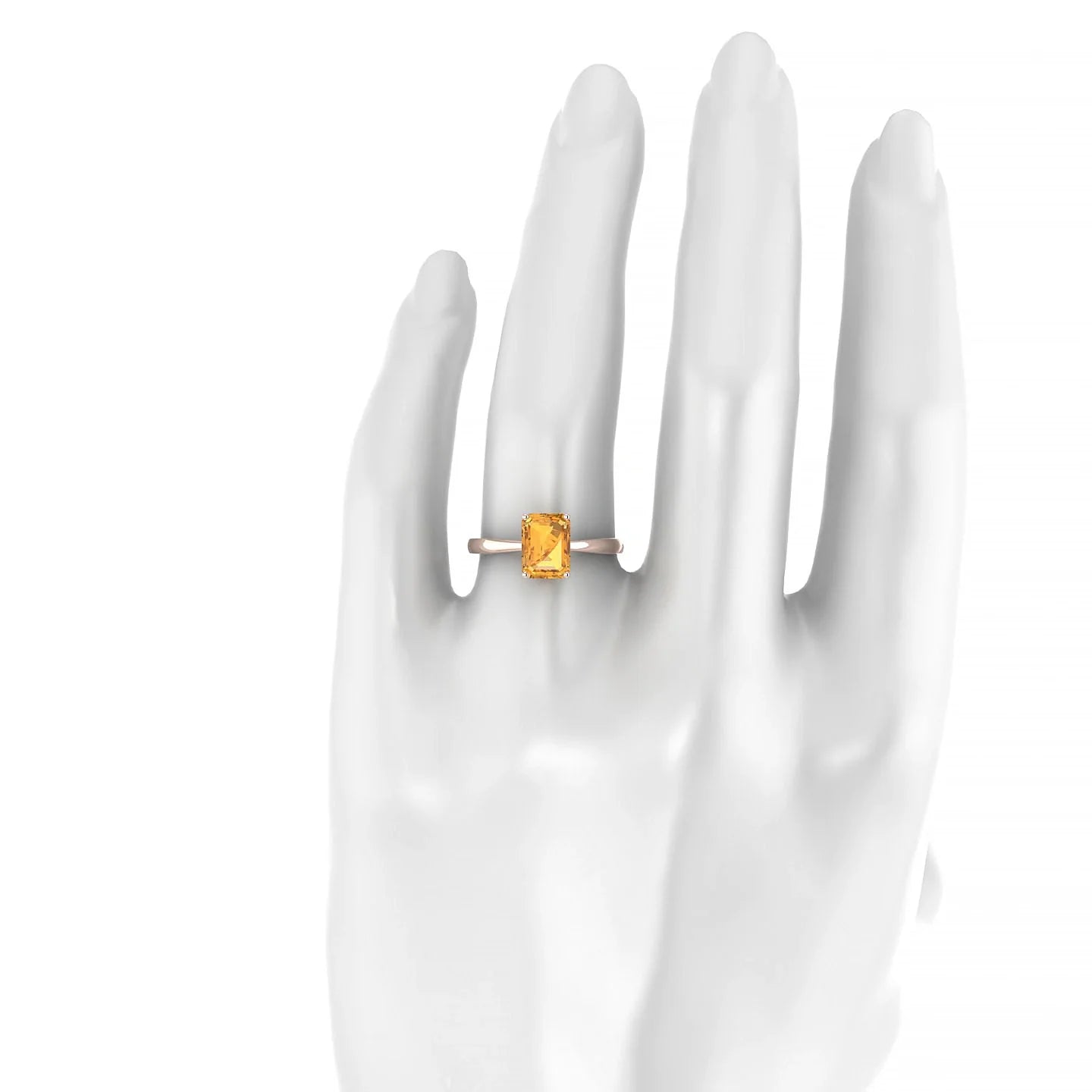 Zenith | 18k Rose Gold 8 x 6 mm Emerald Citrine Ring