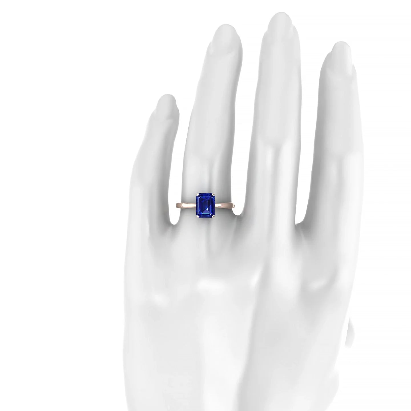 Zenith | 18k Rose Gold 8 x 6 mm Emerald Sapphire Ring