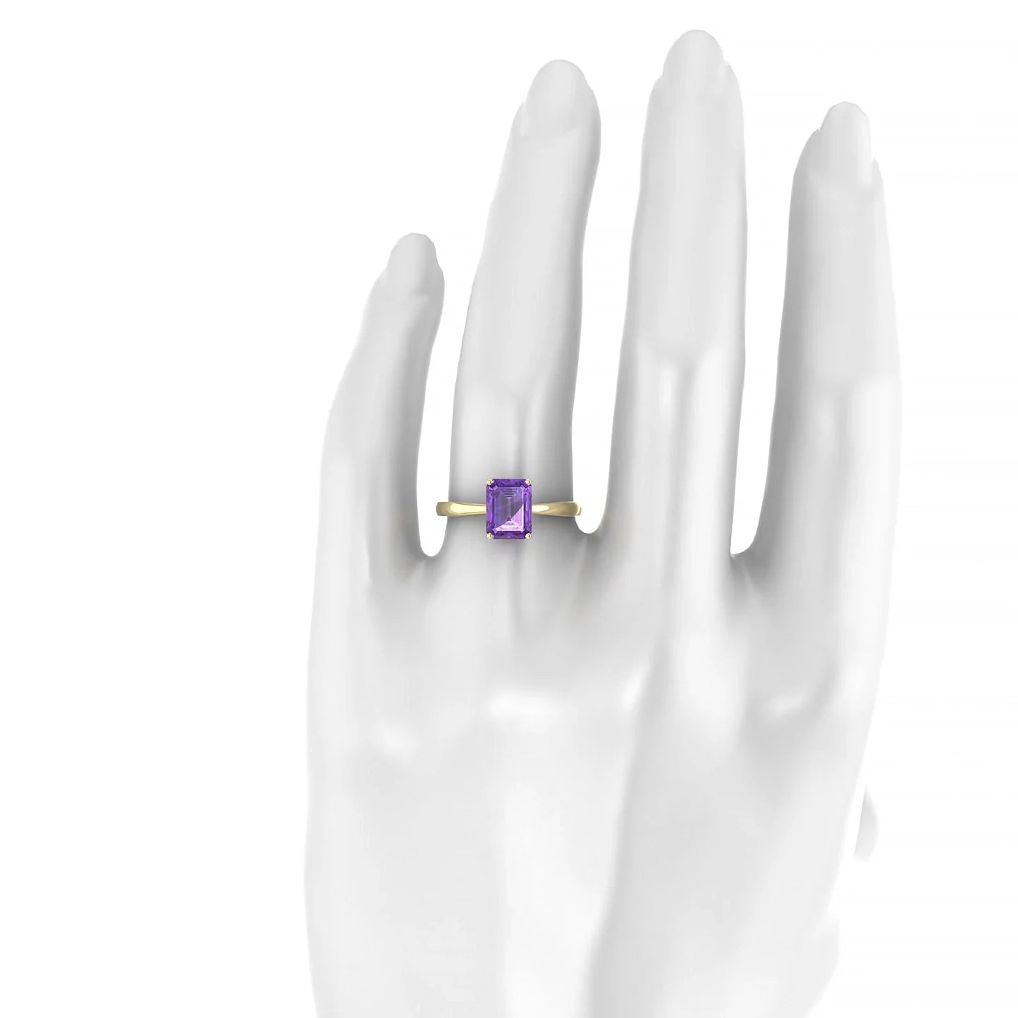 Zenith | 18k Yellow Gold 8 x 6 mm Emerald Amethyst Ring