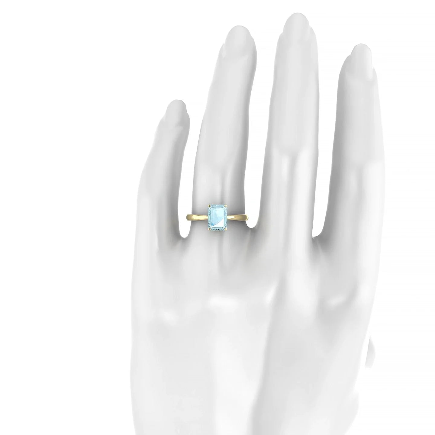 Zenith | 18k Yellow Gold 8 x 6 mm Emerald Aquamarine Ring