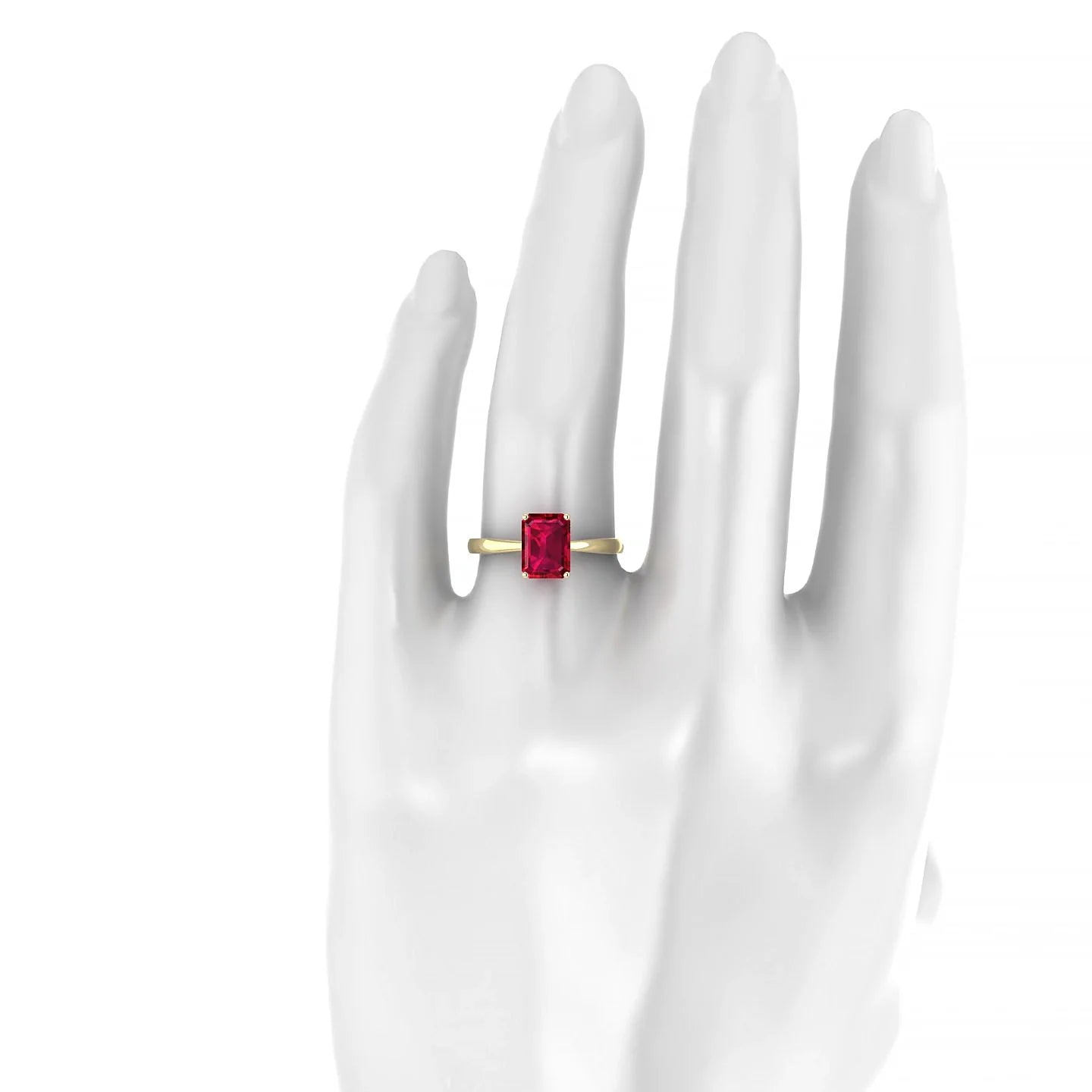 Zenith | 18k Yellow Gold 8 x 6 mm Emerald Ruby Ring
