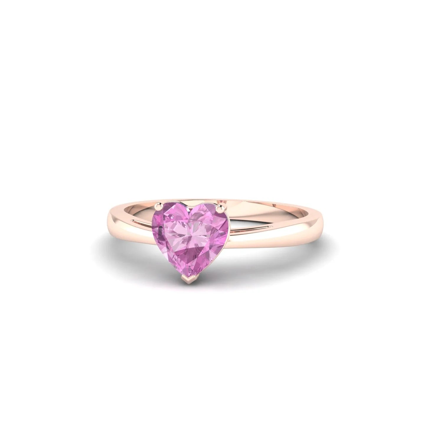 Zenith | 18k Rose Gold 5.5 mm Heart Pink Sapphire Ring