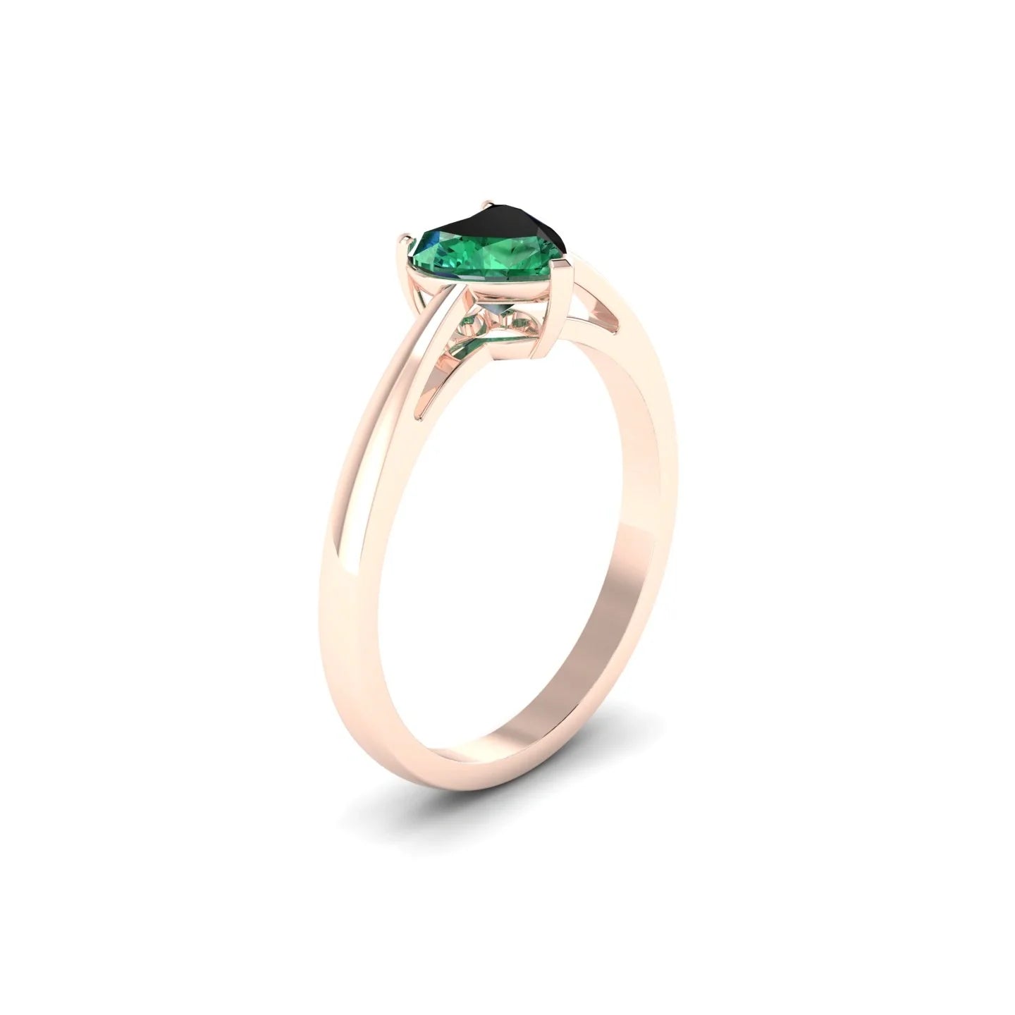 Zenith | 18k Rose Gold 5.5 mm Heart Emerald Ring