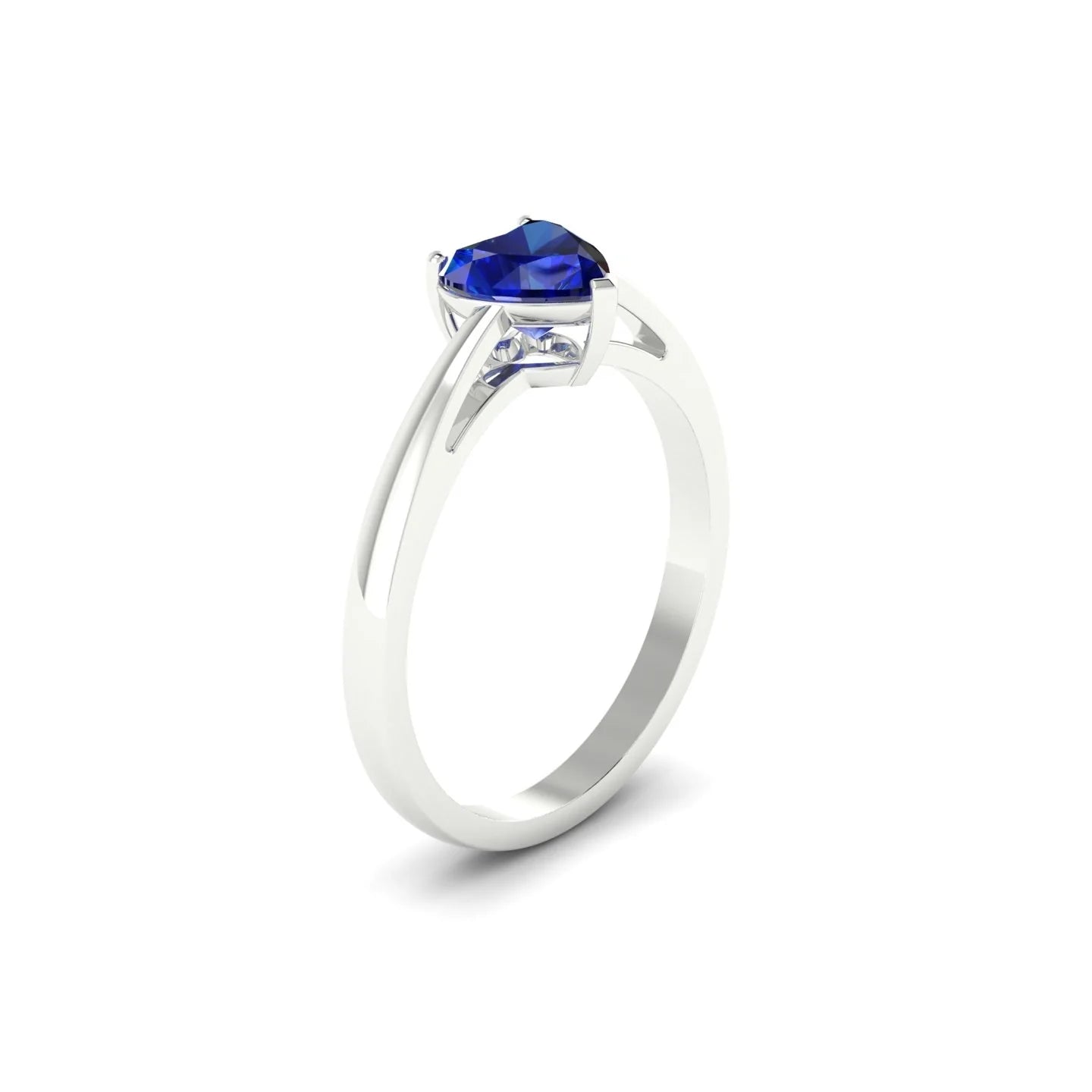 Zenith | 18k White Gold 5.5 mm Heart Sapphire Ring