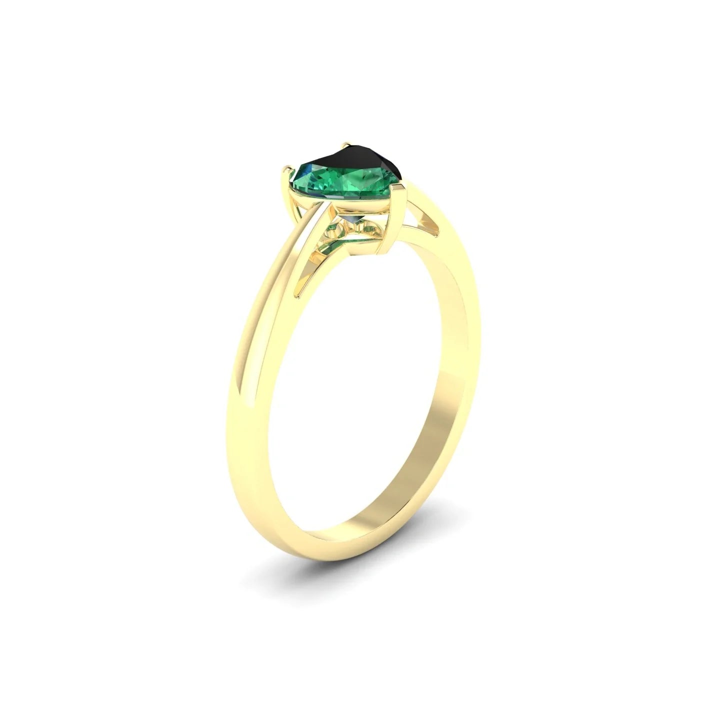 Zenith | 18k Yellow Gold 5.5 mm Heart Emerald Ring
