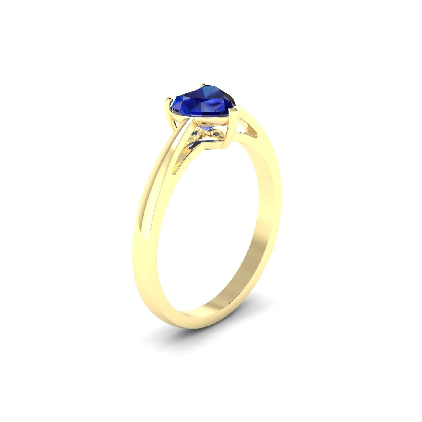 Zenith | 18k Yellow Gold 5.5 mm Heart Sapphire Ring