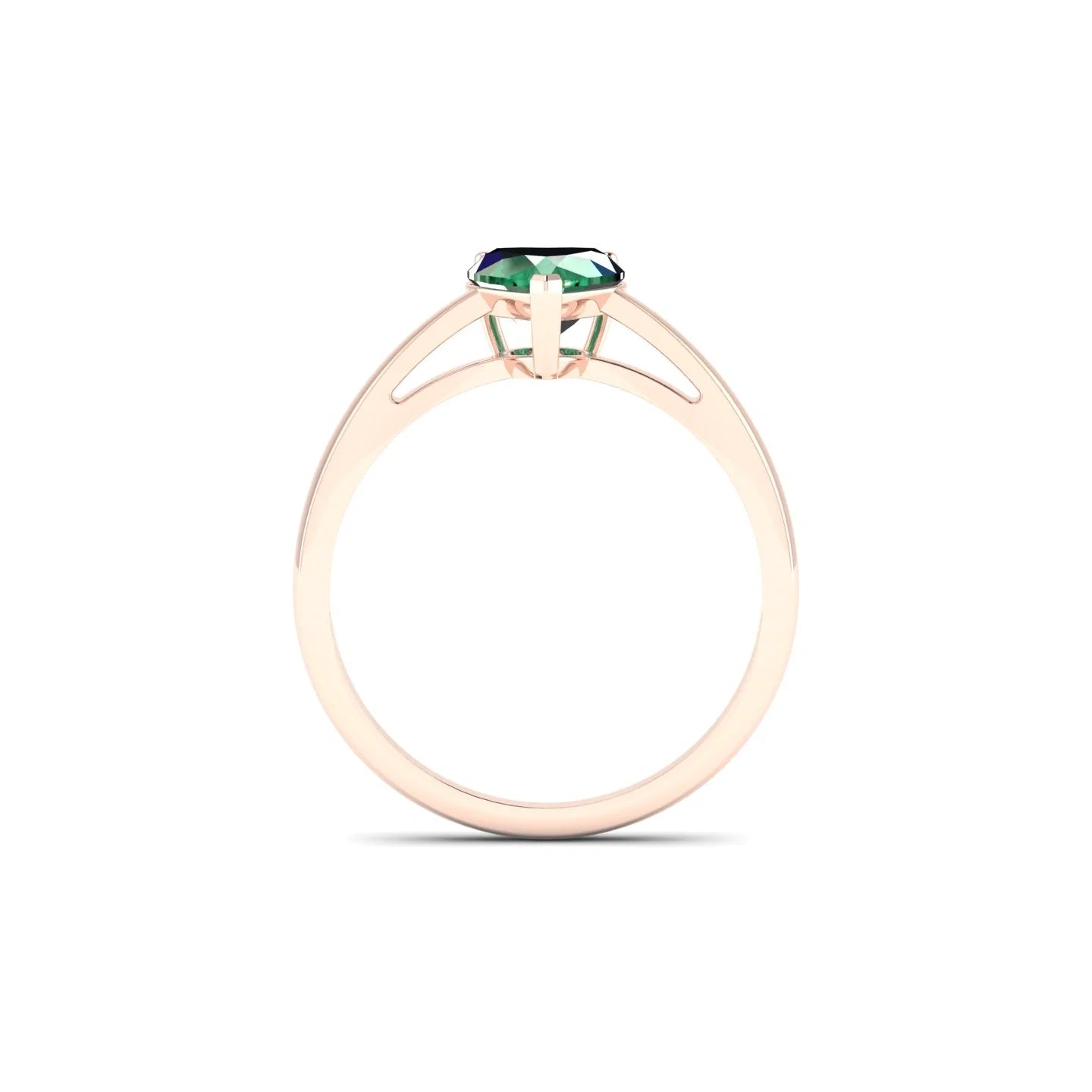 Zenith | 18k Rose Gold 5.5 mm Heart Emerald Ring