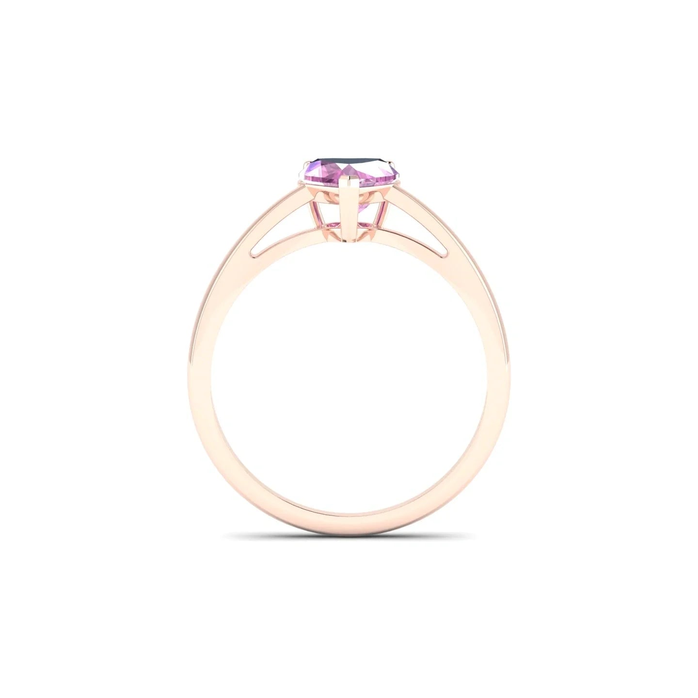 Zenith | 18k Rose Gold 5.5 mm Heart Pink Sapphire Ring