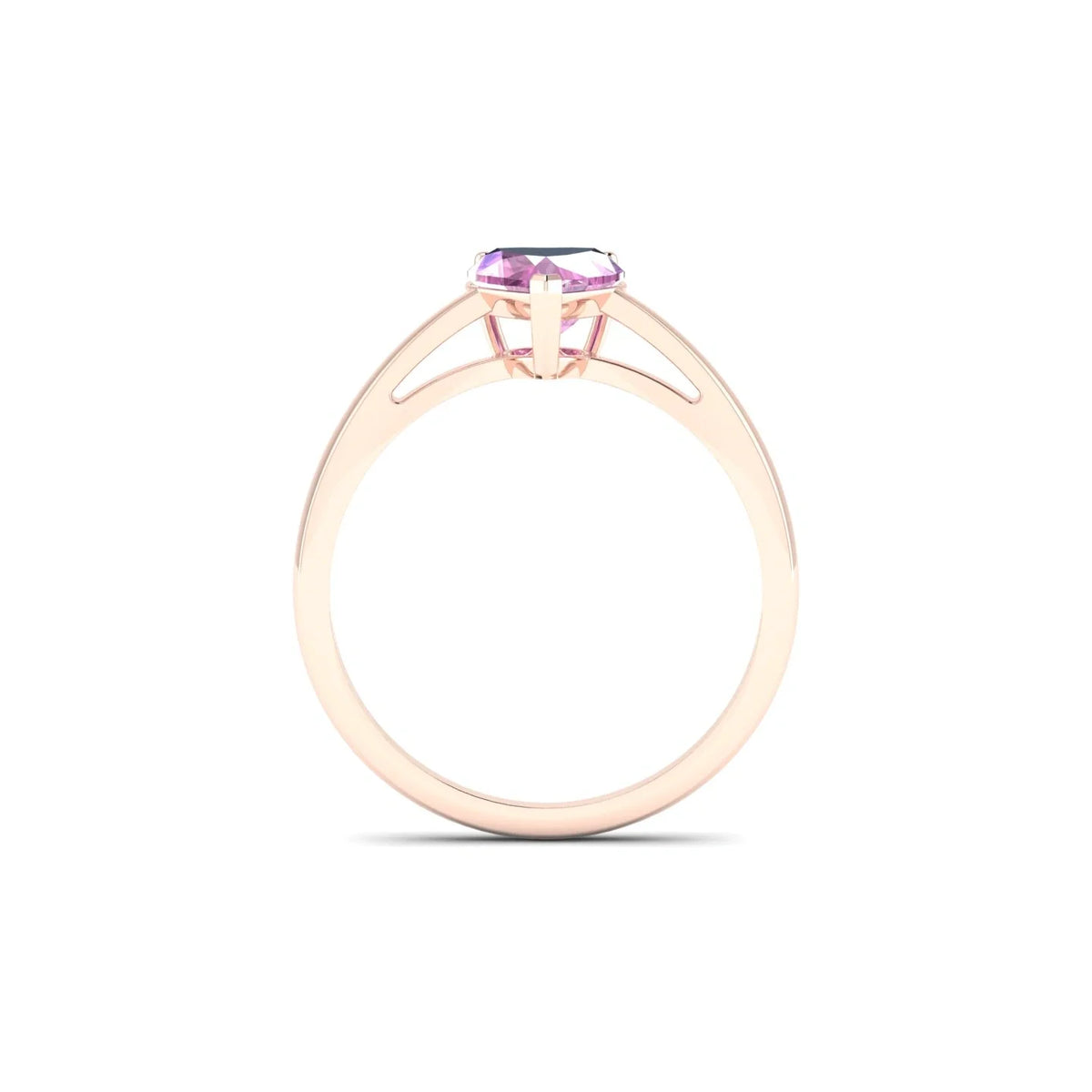 Zenith | 18k Rose Gold 5.5 mm Heart Pink Sapphire Ring