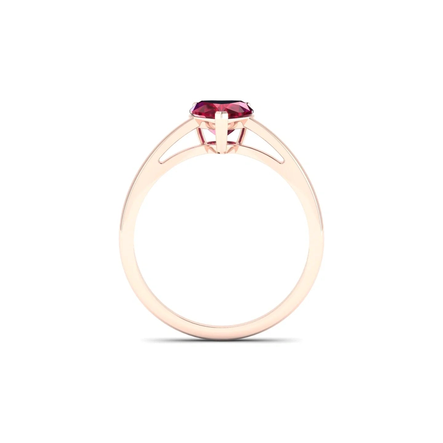 Zenith | 18k Rose Gold 5.5 mm Heart Ruby Ring