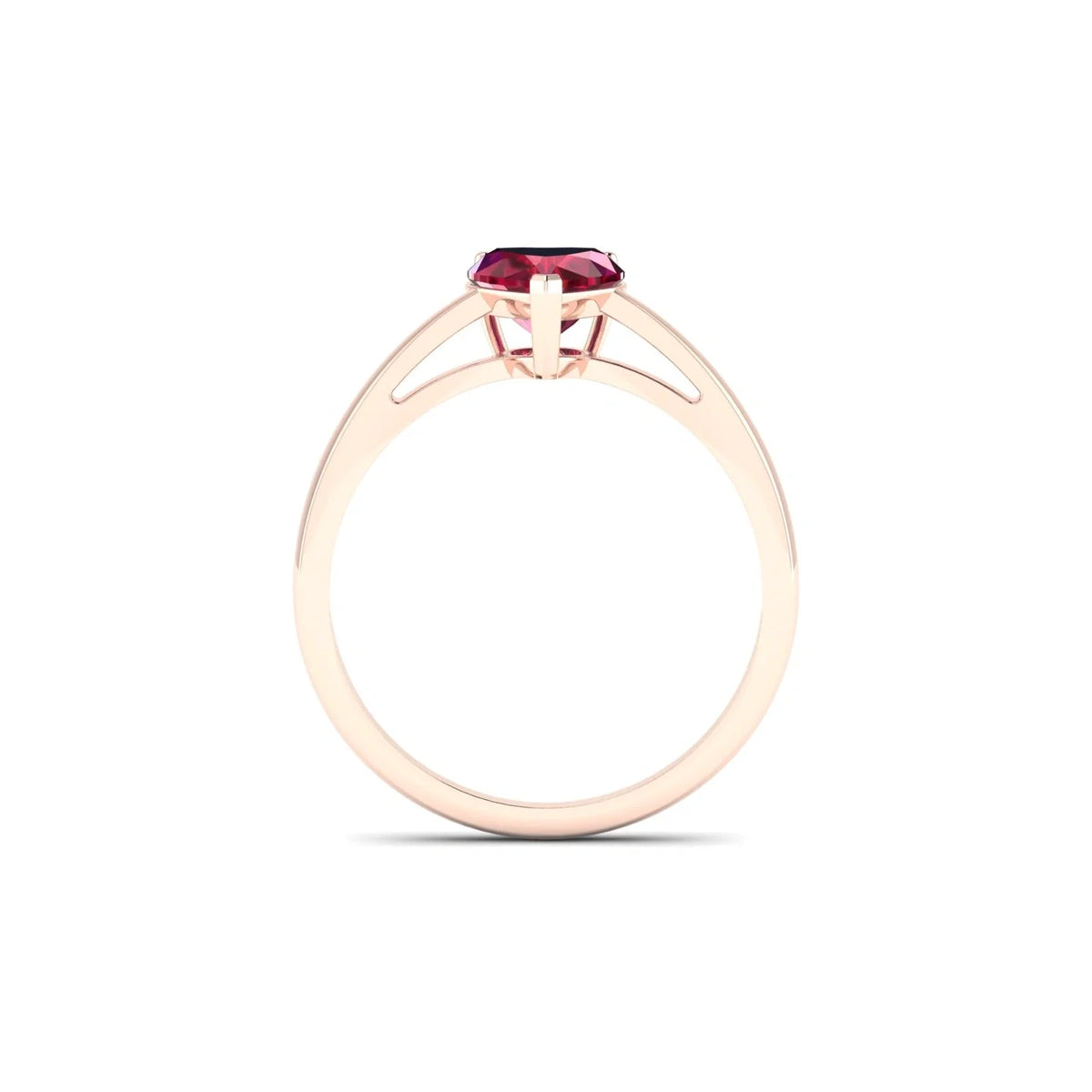 Zenith | 18k Rose Gold 5.5 mm Heart Ruby Ring