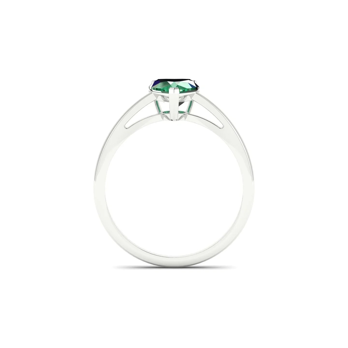Zenith | 18k White Gold 5.5 mm Heart Emerald Ring