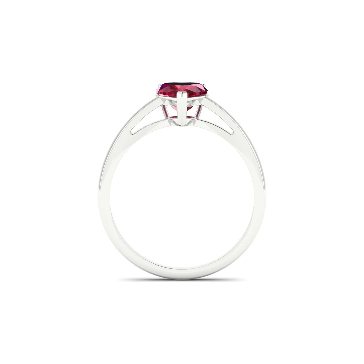 Zenith | 18k White Gold 5.5 mm Heart Ruby Ring