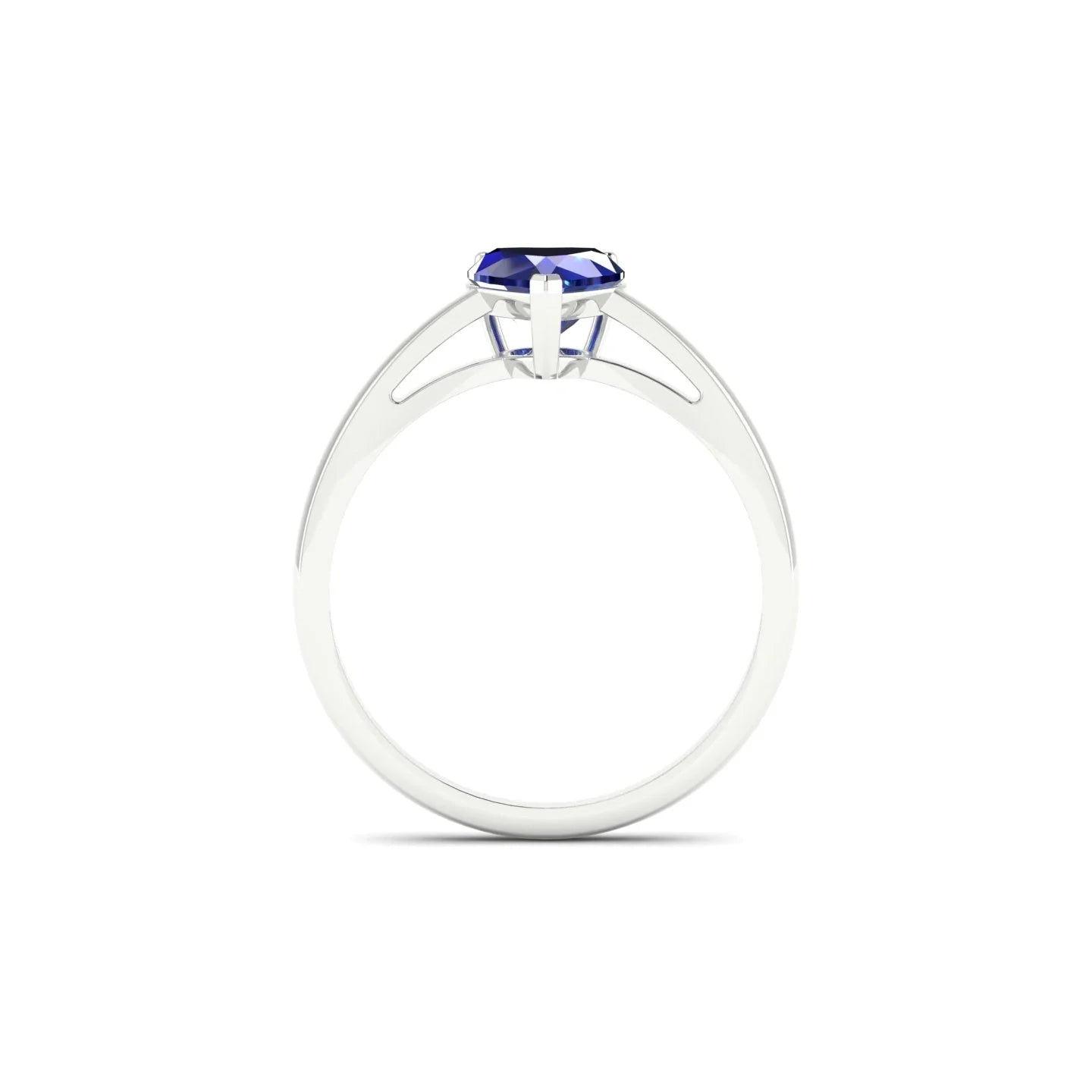 Zenith | 18k White Gold 5.5 mm Heart Sapphire Ring