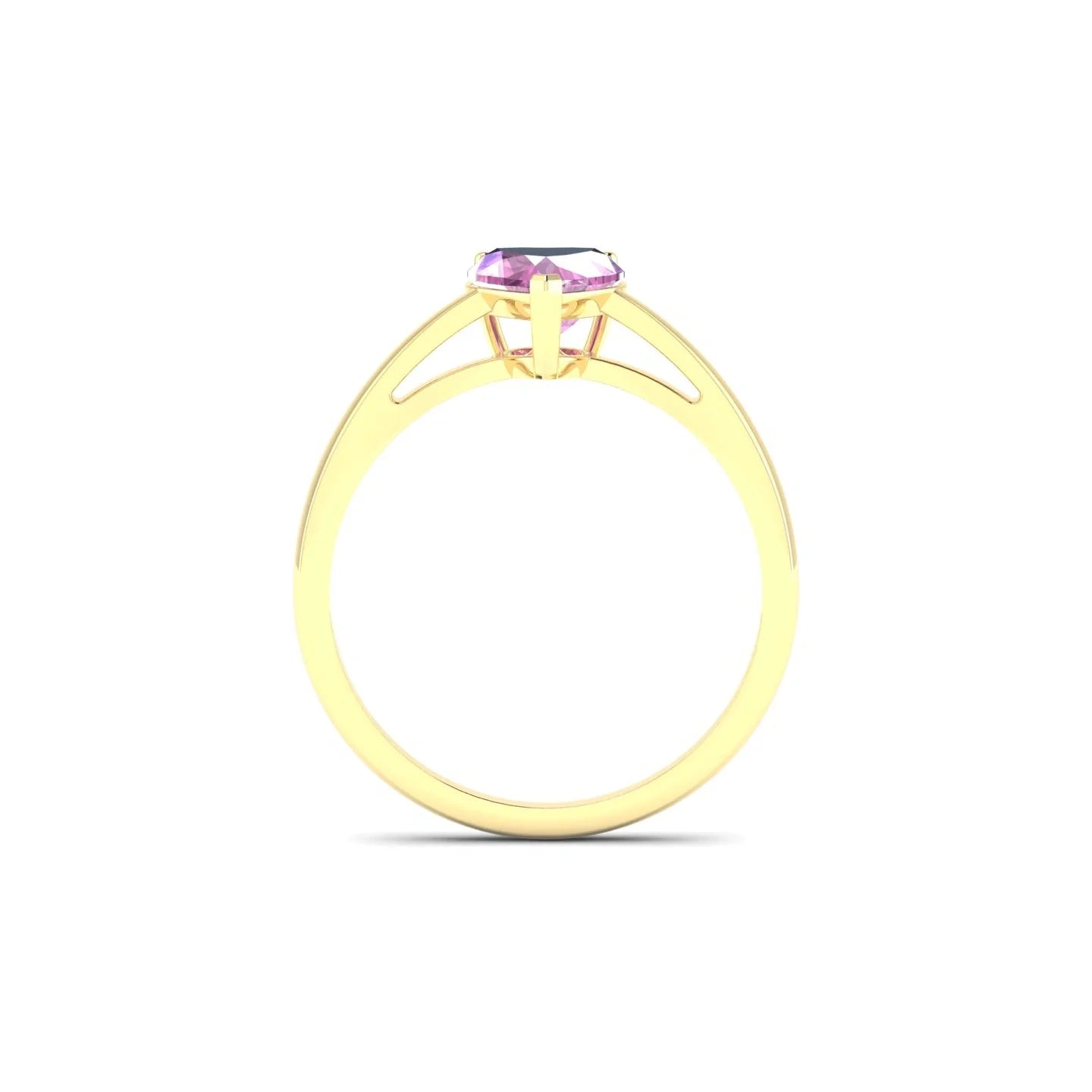 Zenith | 18k Yellow Gold 5.5 mm Heart Pink Sapphire Ring