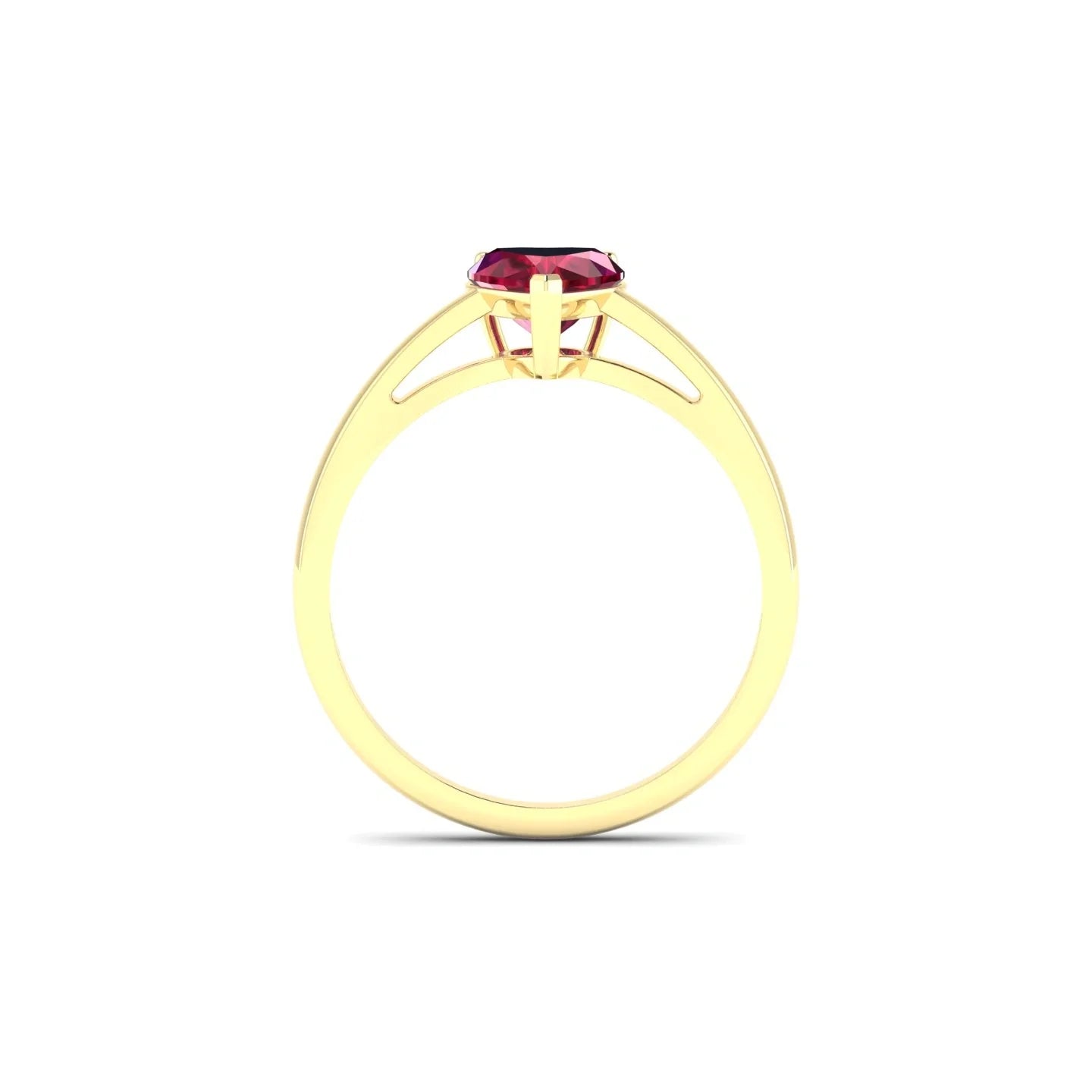 Zenith | 18k Yellow Gold 5.5 mm Heart Ruby Ring