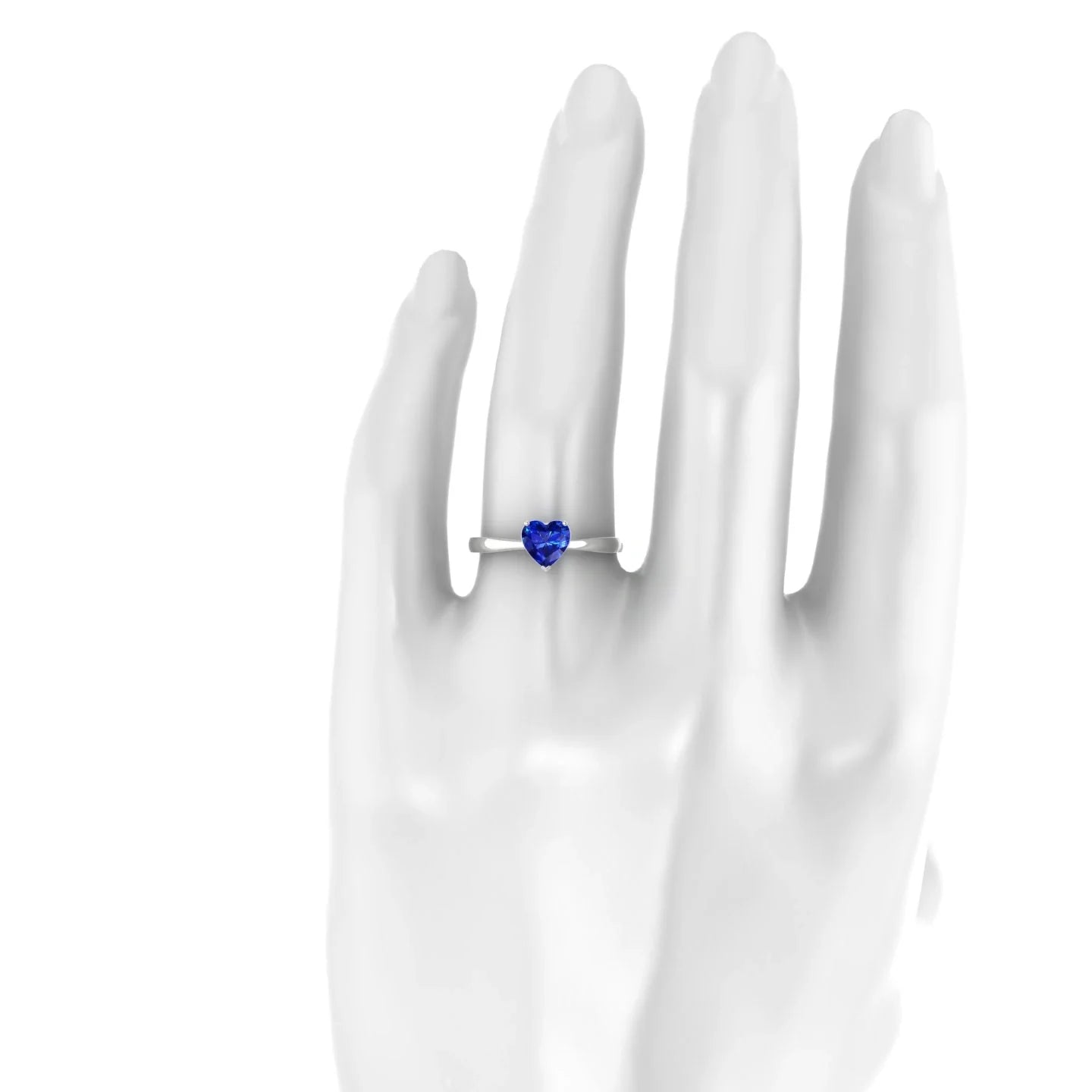 Zenith | 18k White Gold 5.5 mm Heart Sapphire Ring