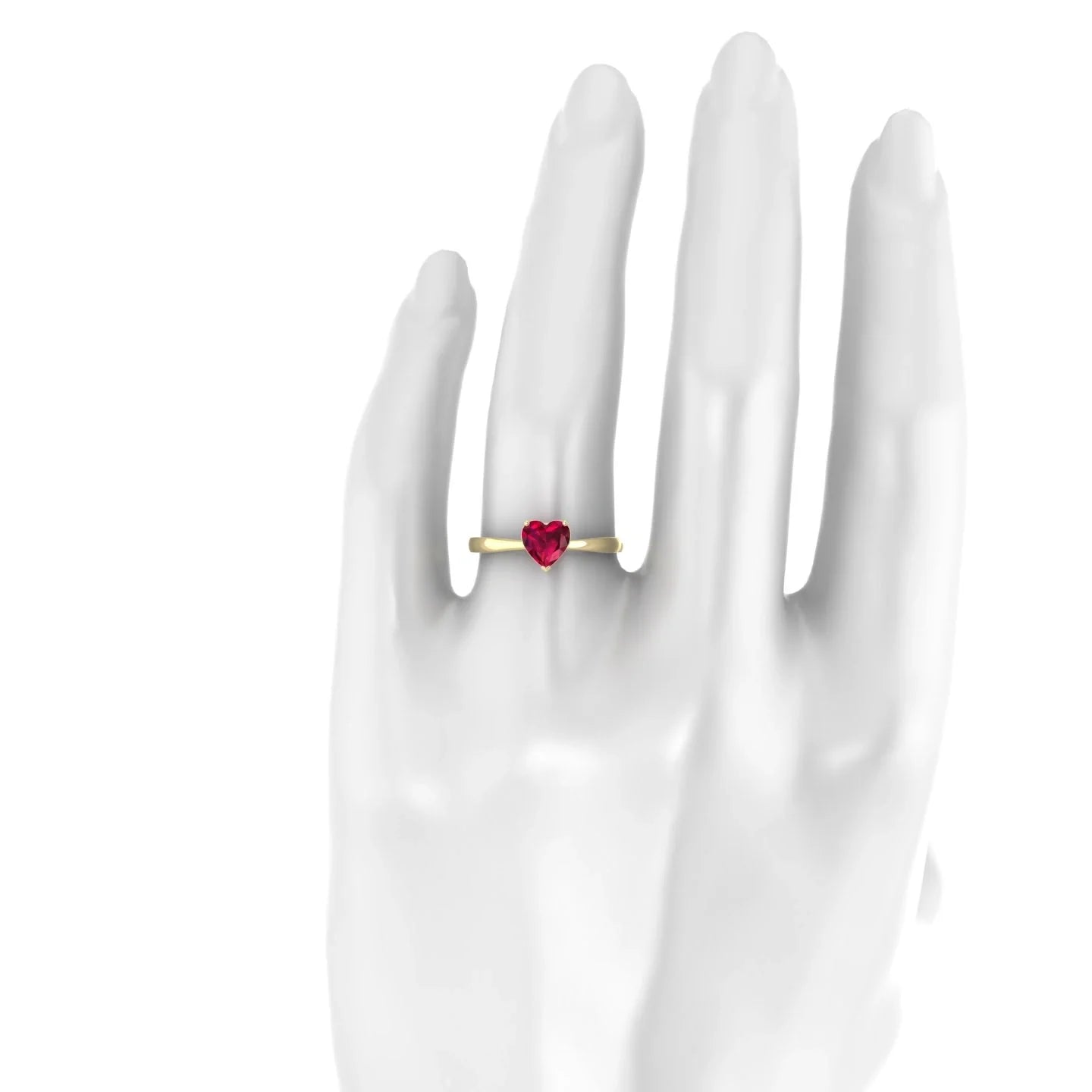 Zenith | 18k Yellow Gold 5.5 mm Heart Ruby Ring